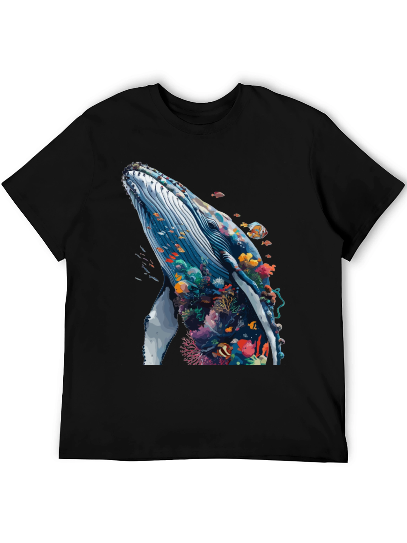Whale Reef Graphic Black Tee