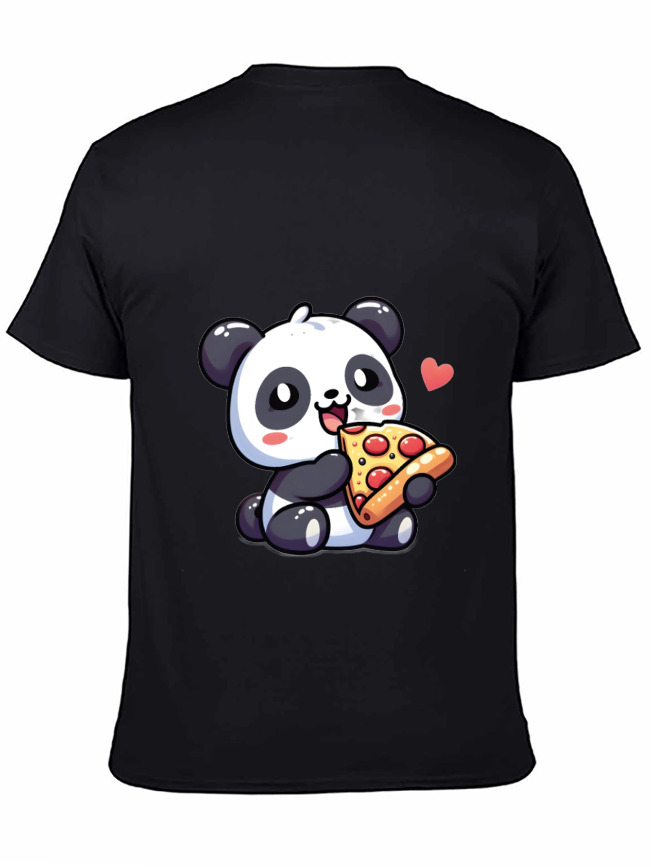 Cute Panda Pizza Lover Graphic T-Shirt