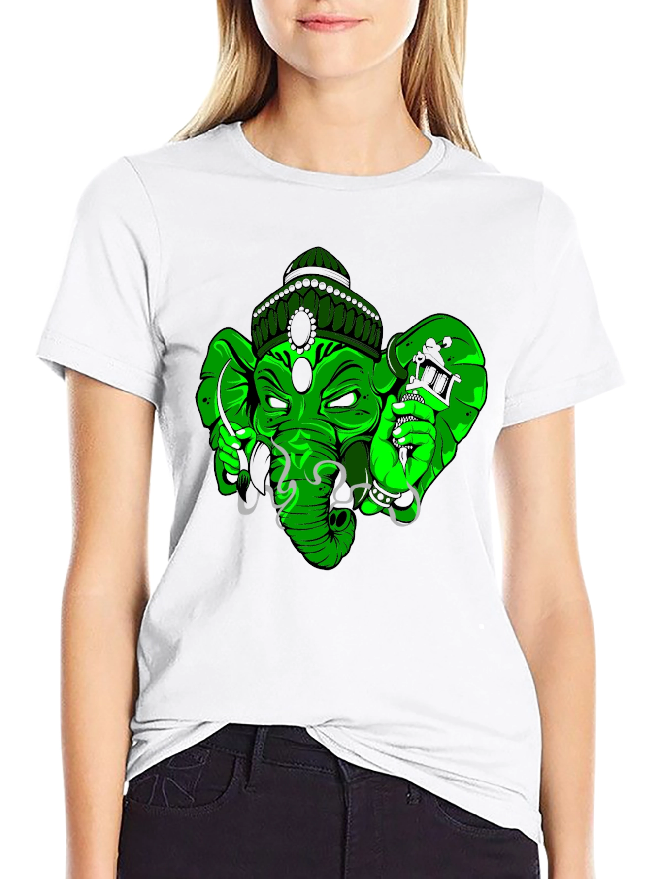 Green Tattoo Ganesh T-Shirt