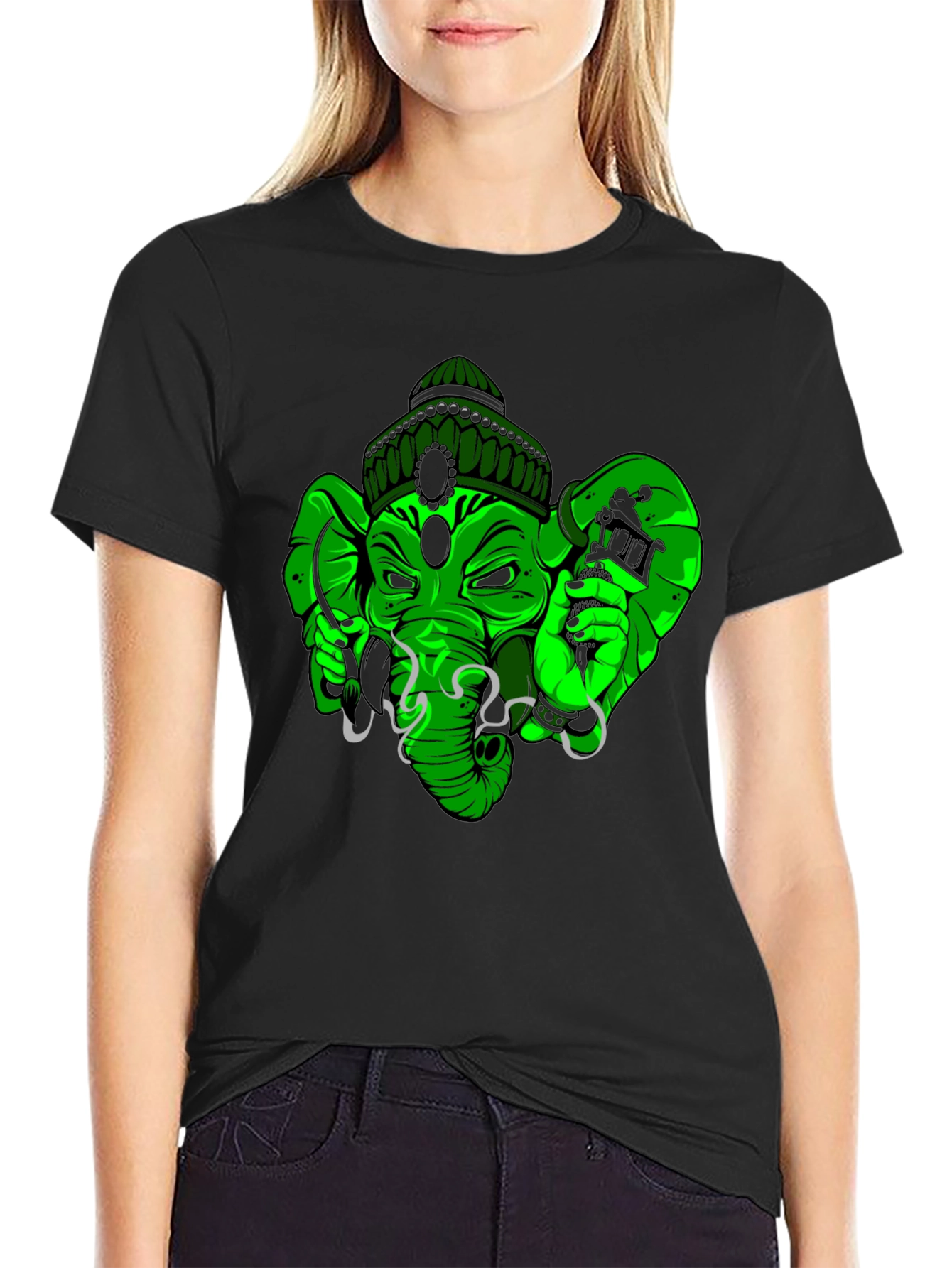 Green Tattoo Ganesh T-Shirt