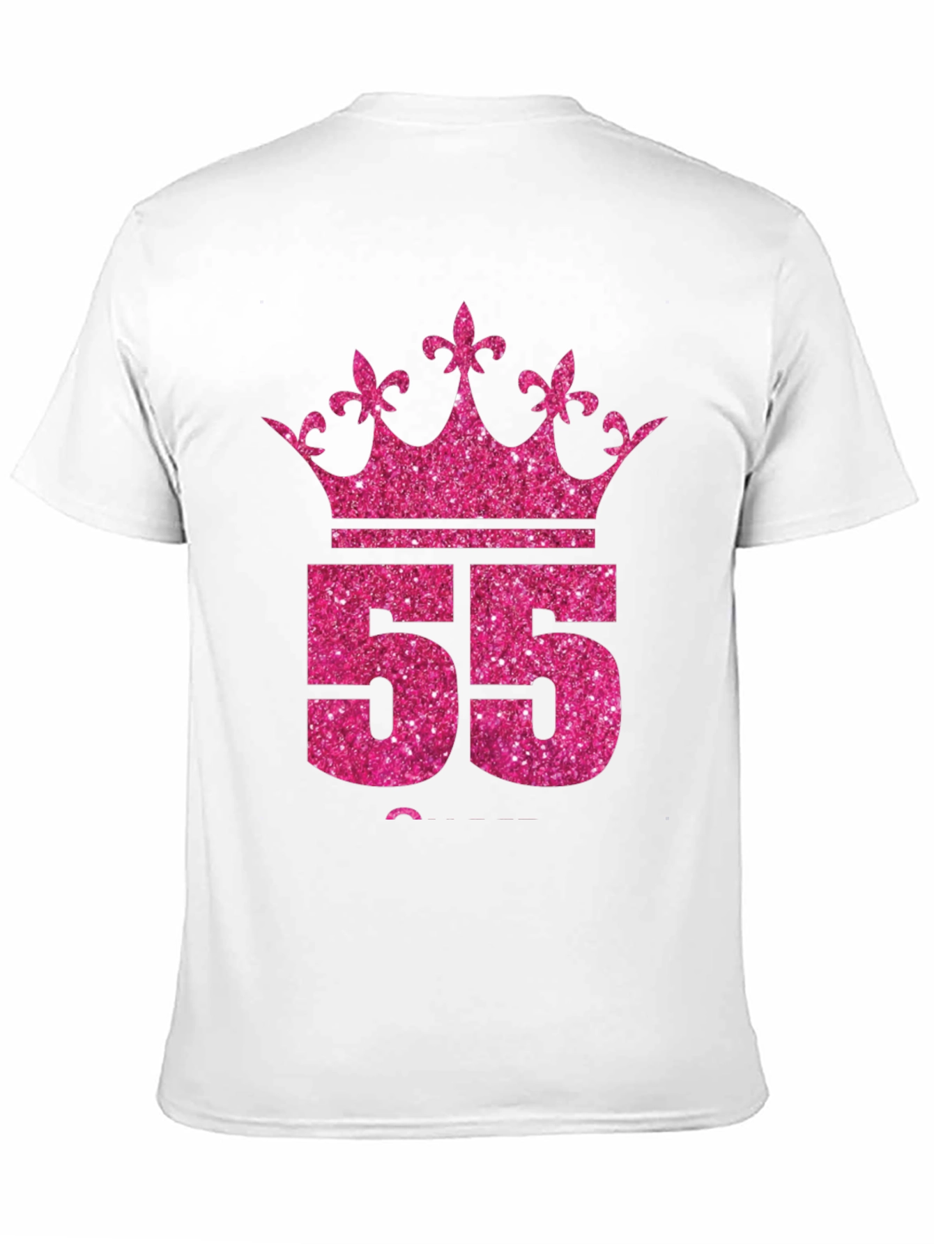 Queen 55th Birthday T-Shirt - Pink Glitter