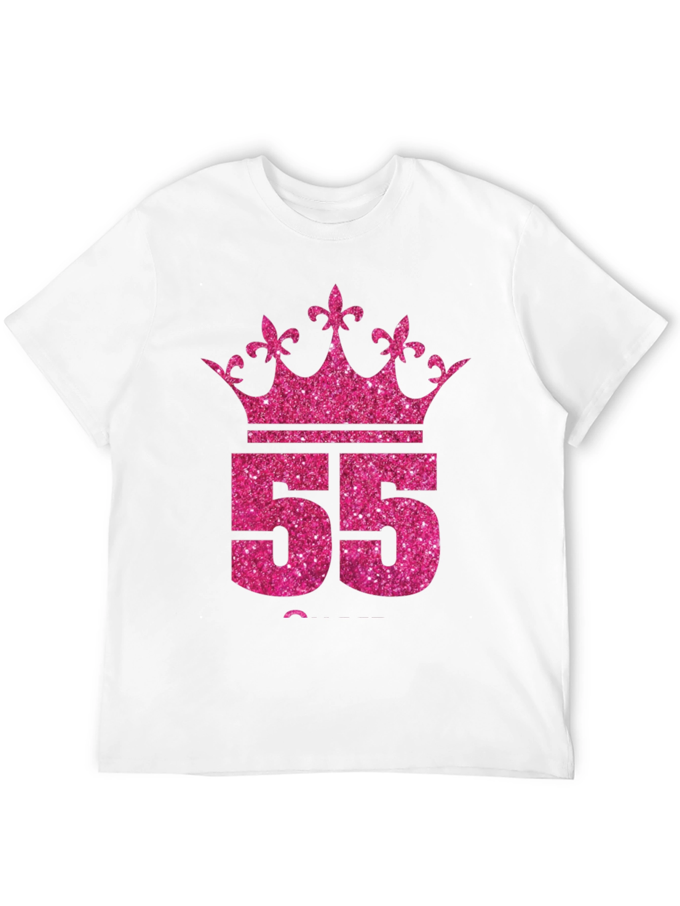 Queen 55th Birthday T-Shirt - Pink Glitter