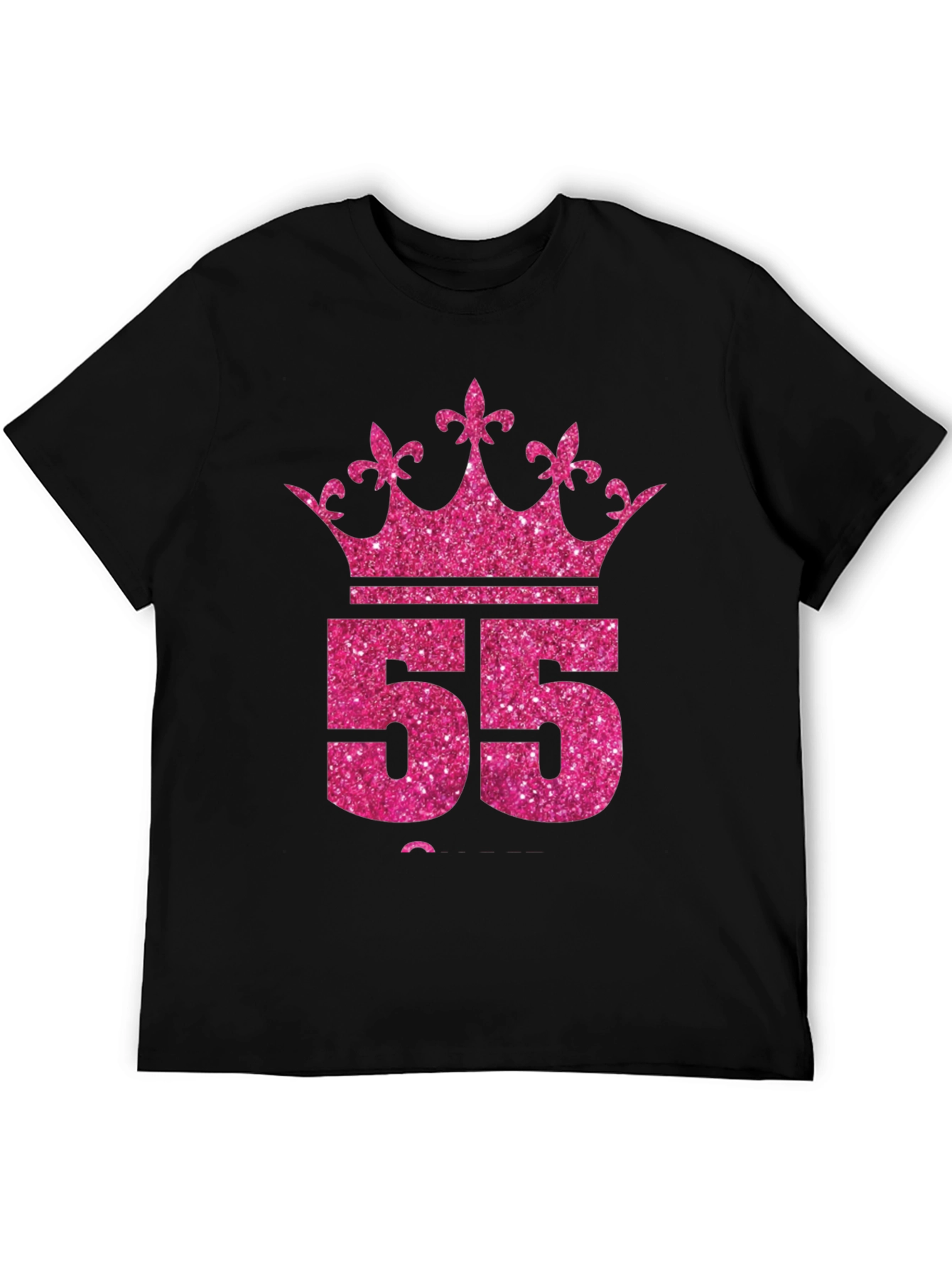 Queen 55th Birthday T-Shirt - Pink Glitter
