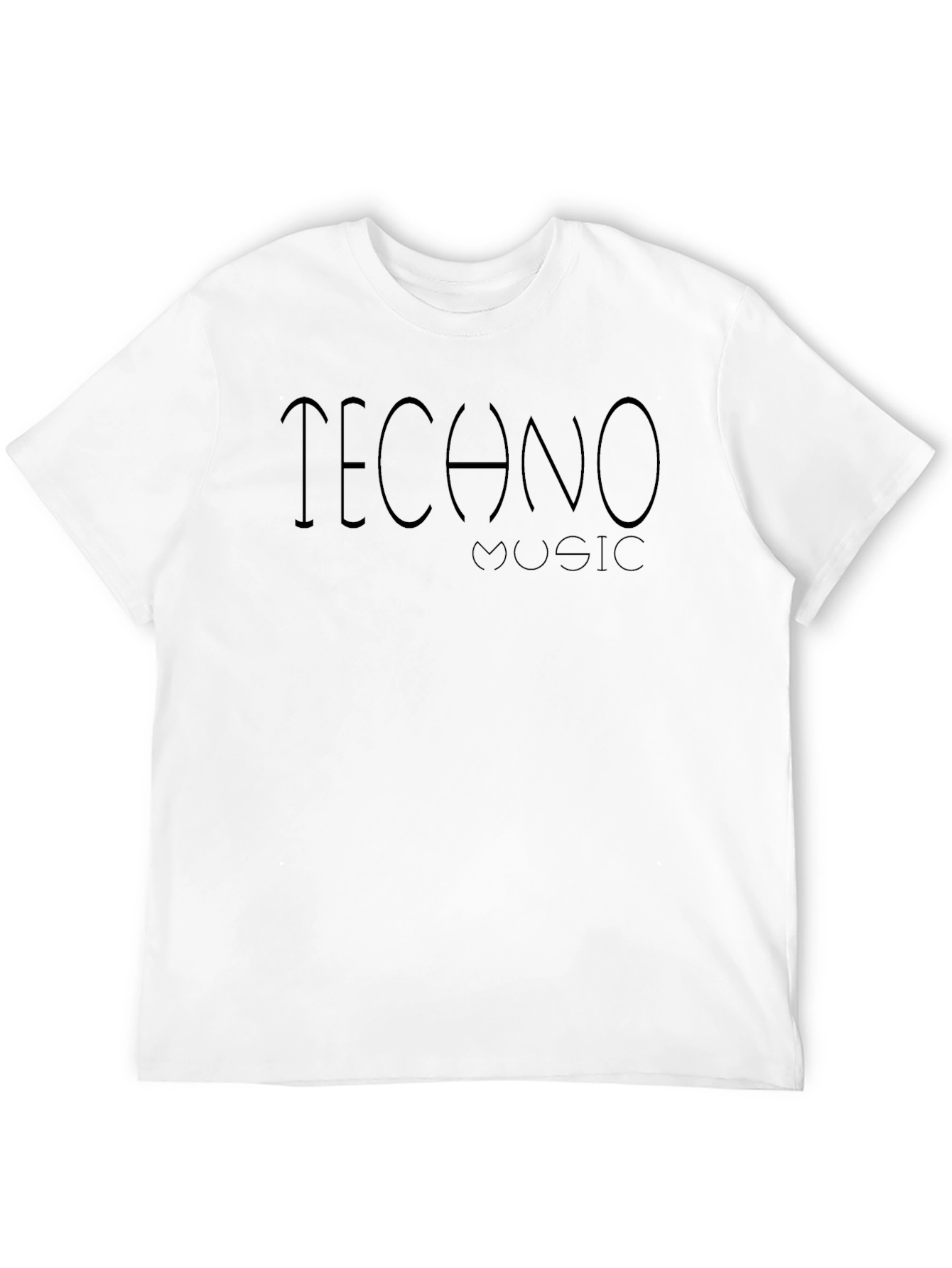 Techno Music Black Graphic T-Shirt