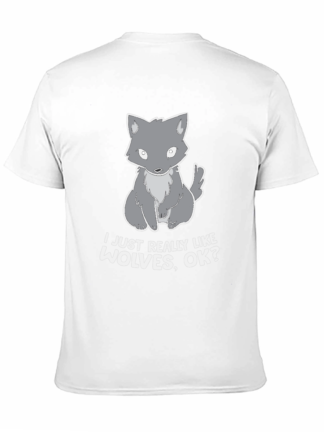 I Like Wolves Black T-Shirt Cute Wolf Design