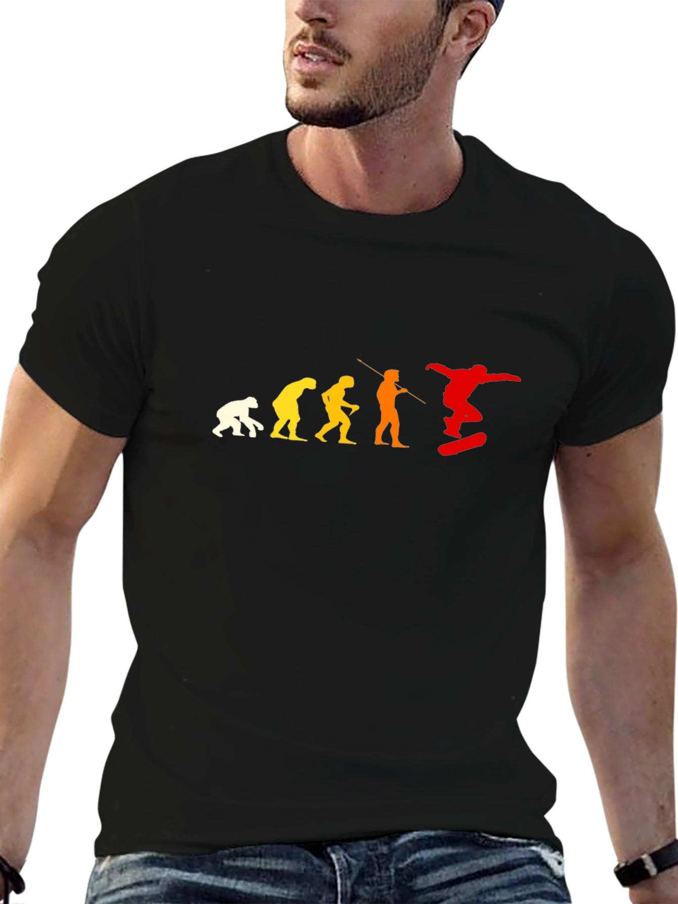 Evolution of Skateboarding Black T-Shirt