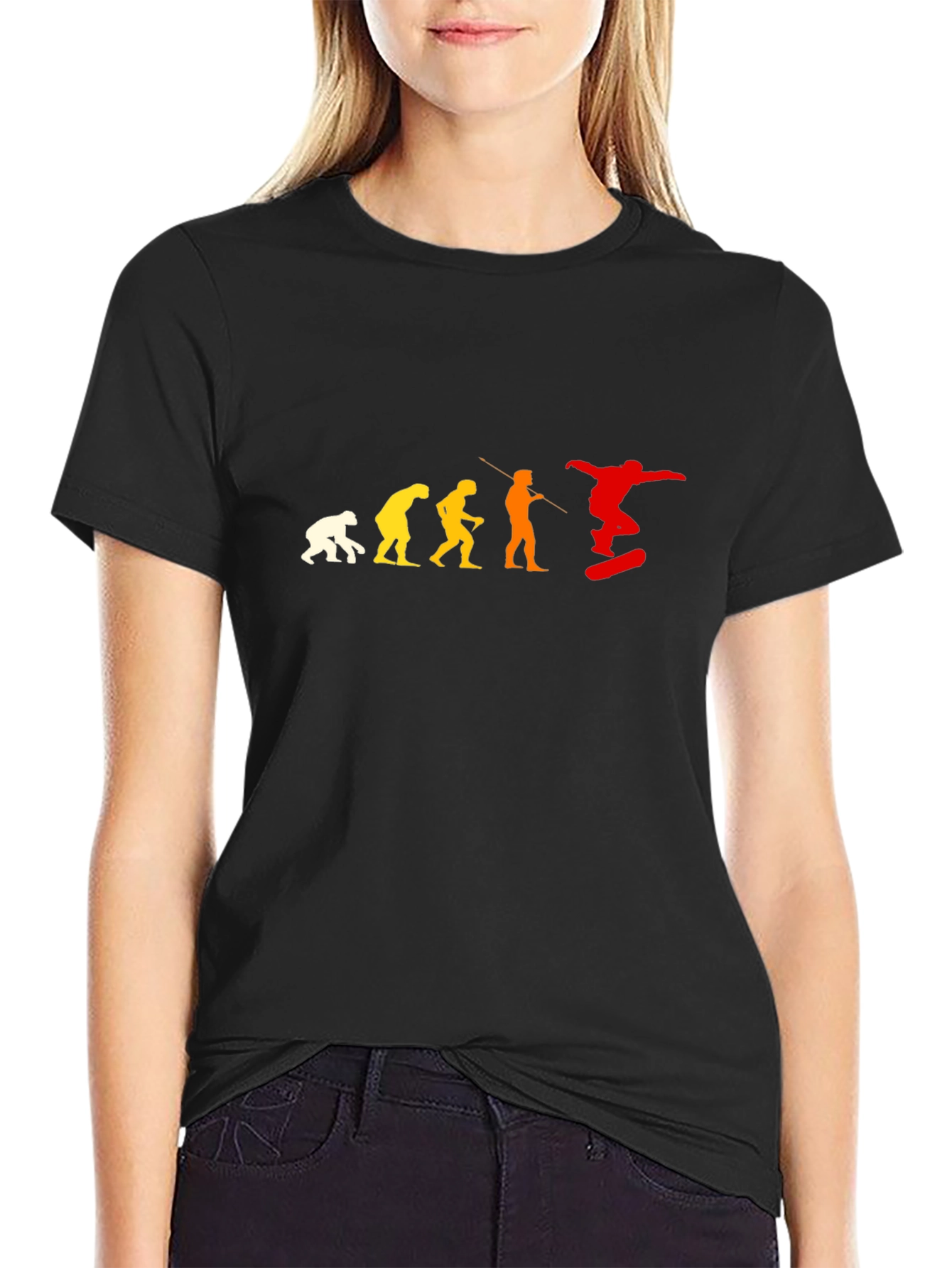 Evolution of Skateboarding Black T-Shirt
