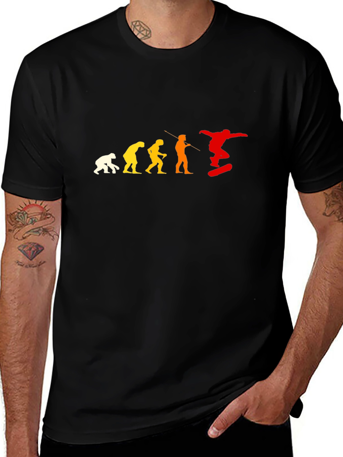 Evolution of Skateboarding Black T-Shirt