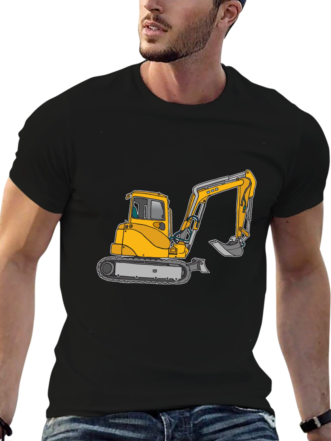 Excavator Graphic T-Shirt - Construction Vehicle Tee