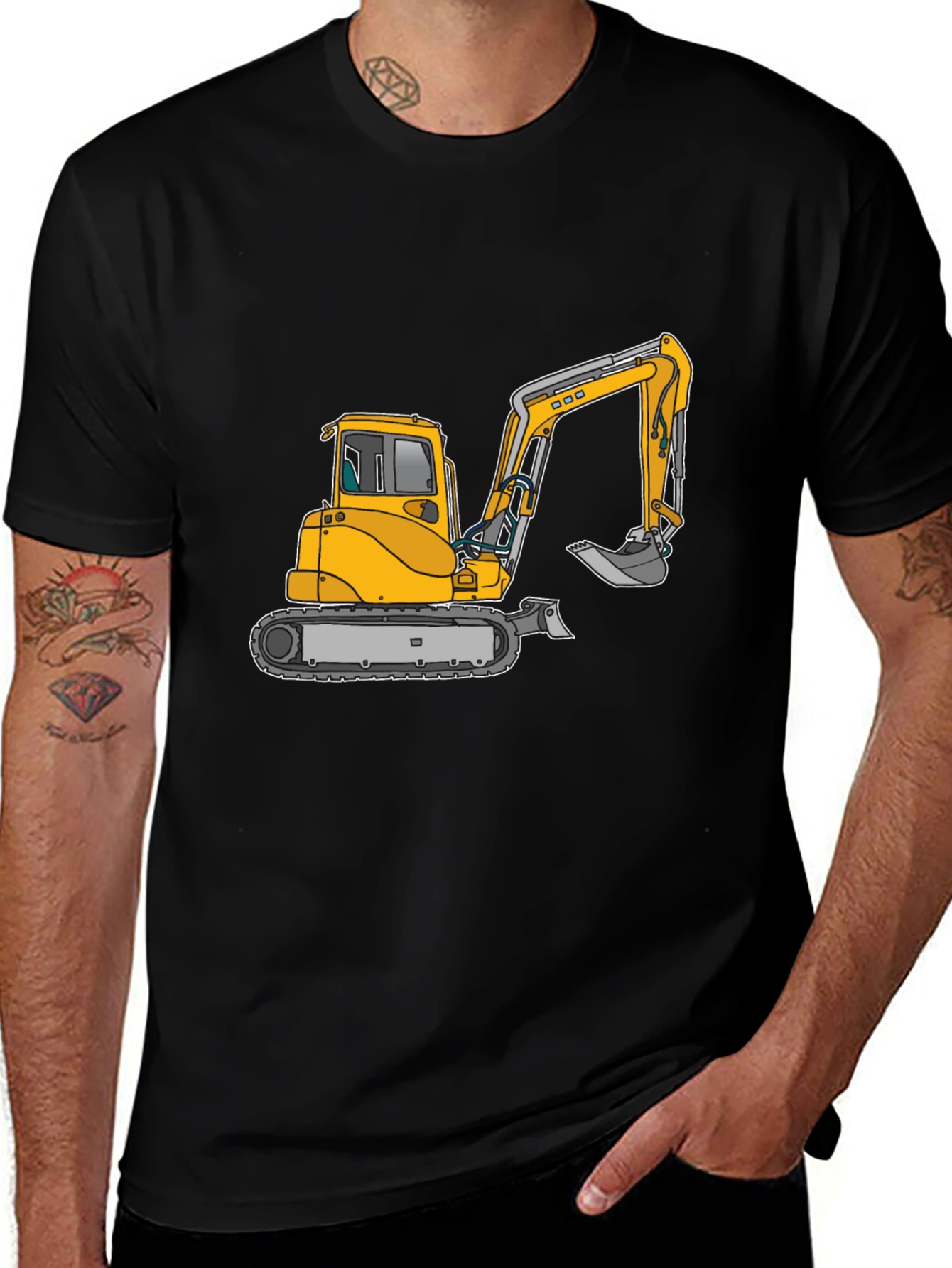 Excavator Graphic T-Shirt - Construction Vehicle Tee