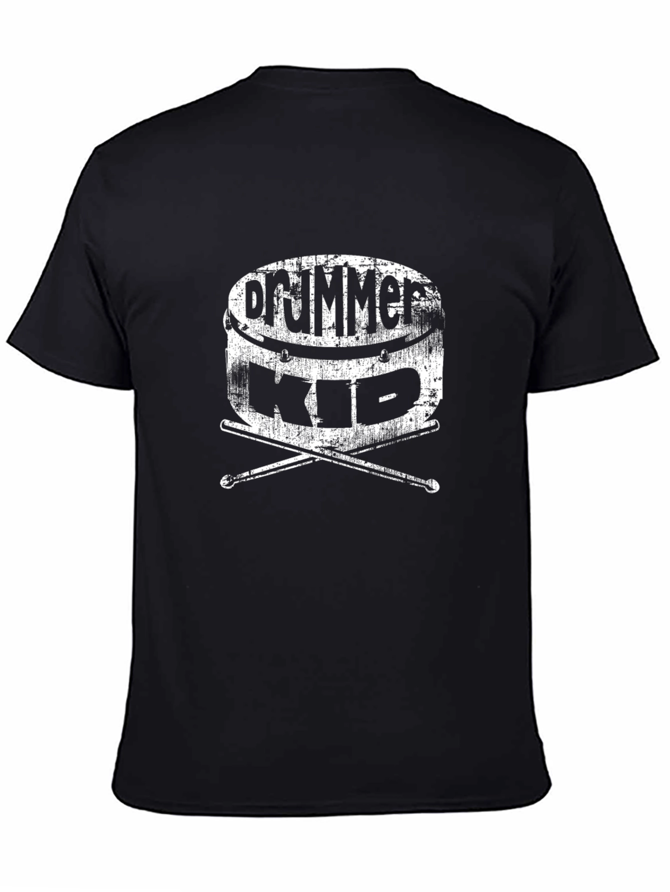 Drummer Kid Black T-Shirt: Music Lovers Tee