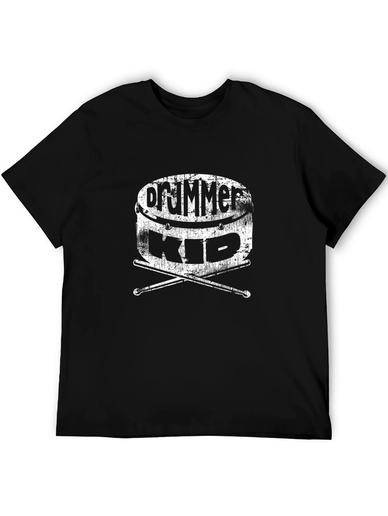 Drummer Kid Black T-Shirt: Music Lovers Tee