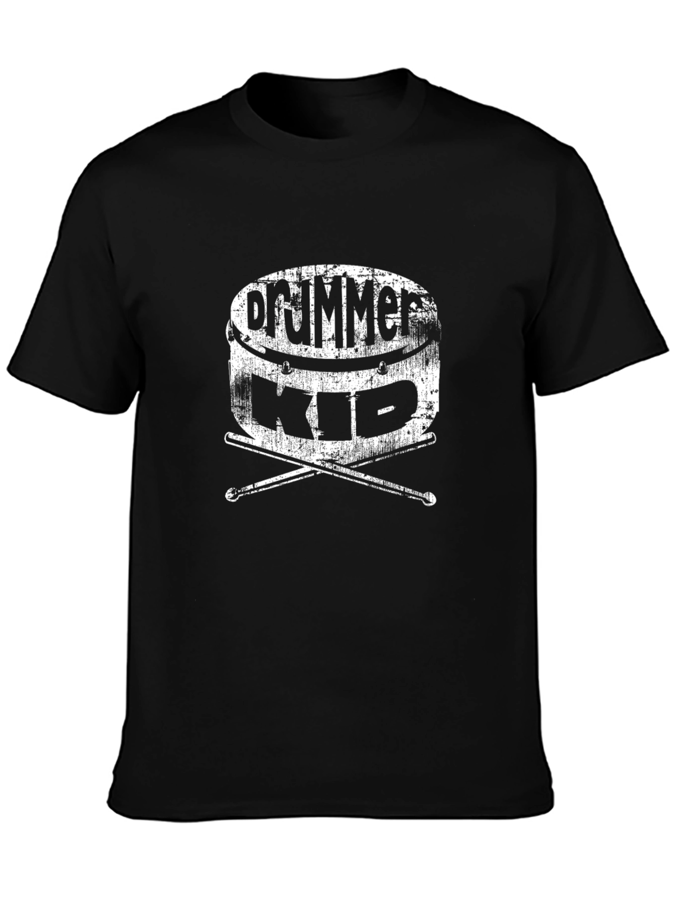 Drummer Kid Black T-Shirt: Music Lovers Tee