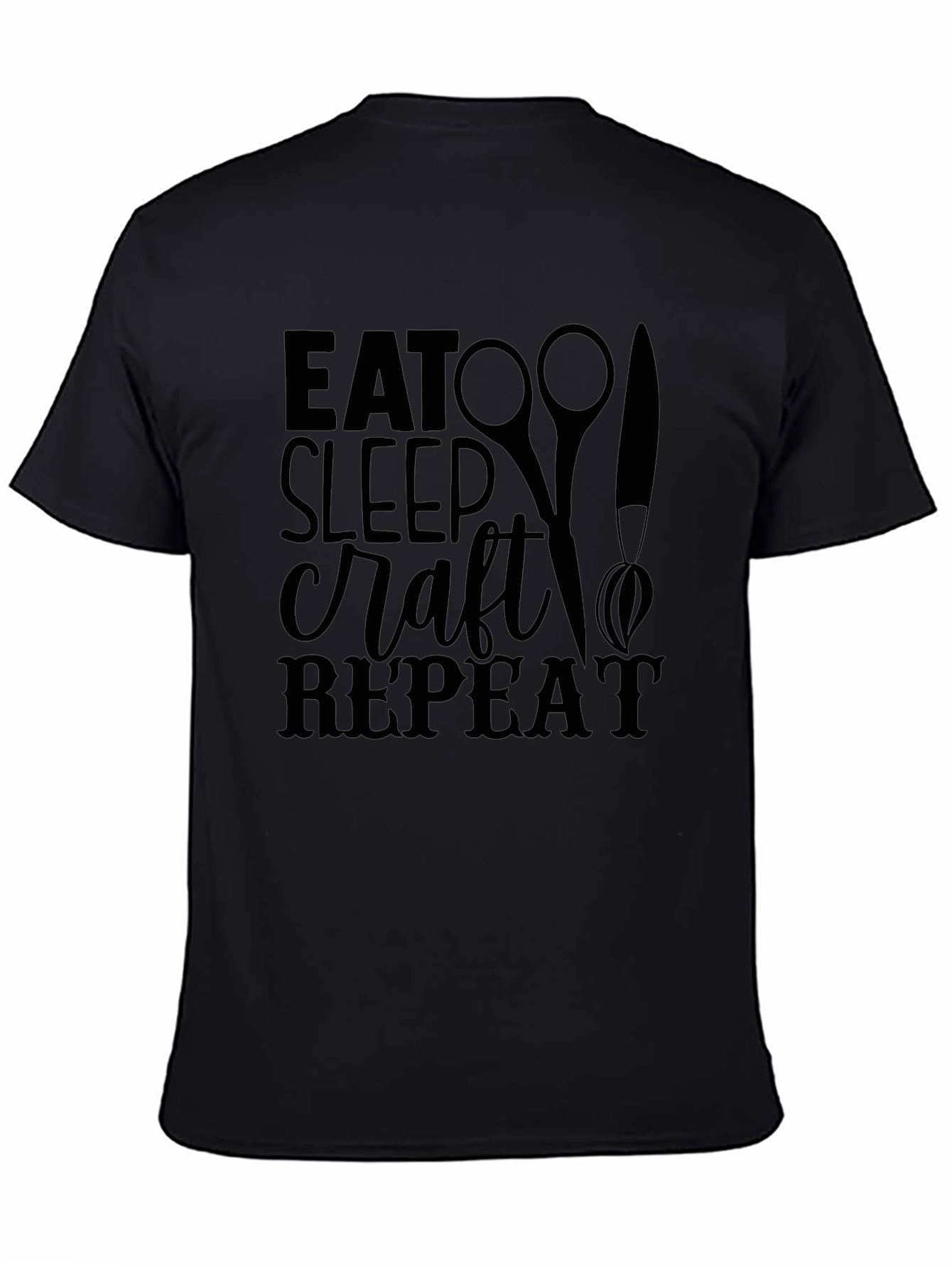 Eat Sleep Craft Repeat Black T-Shirt