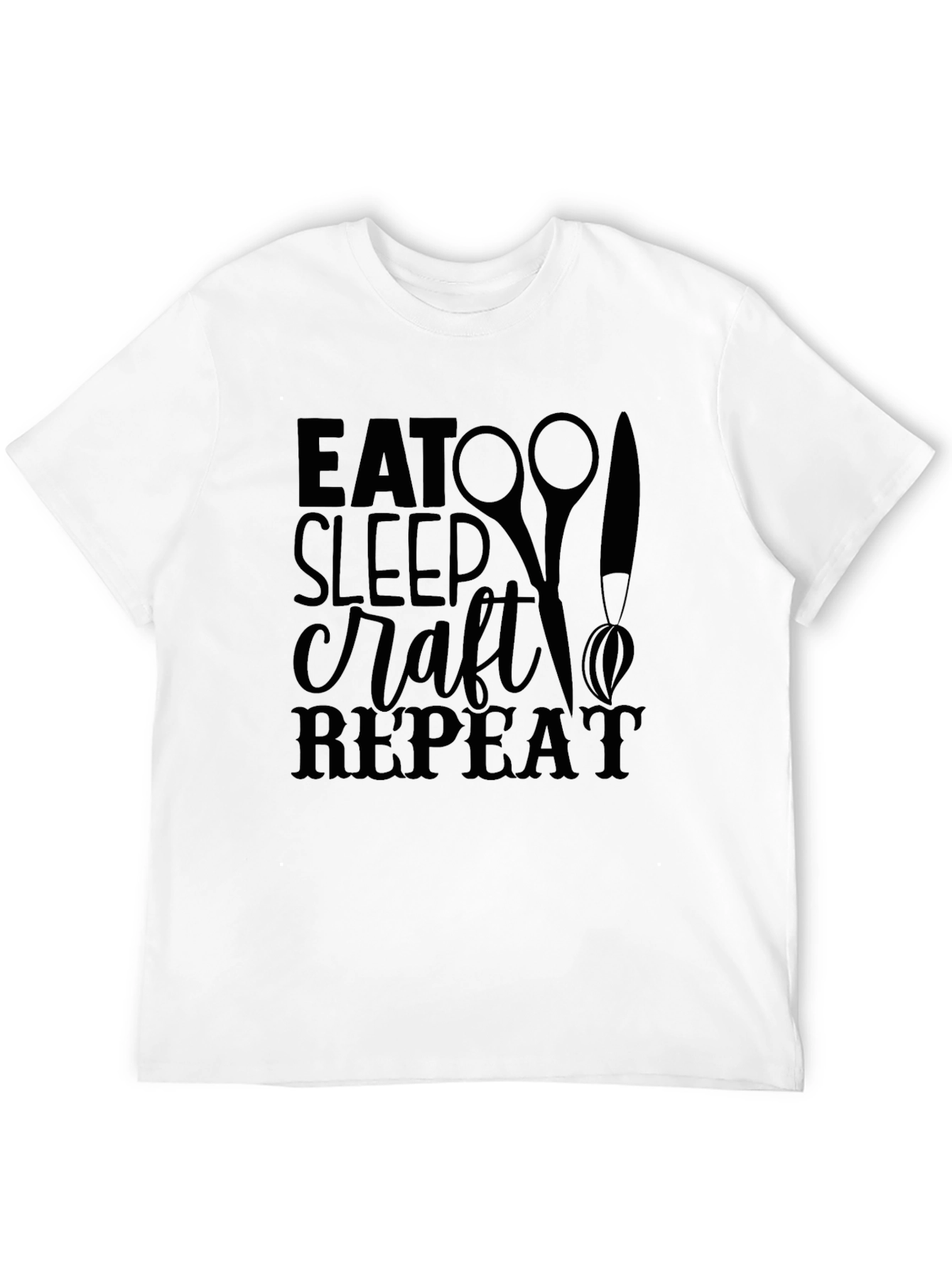 Eat Sleep Craft Repeat Black T-Shirt