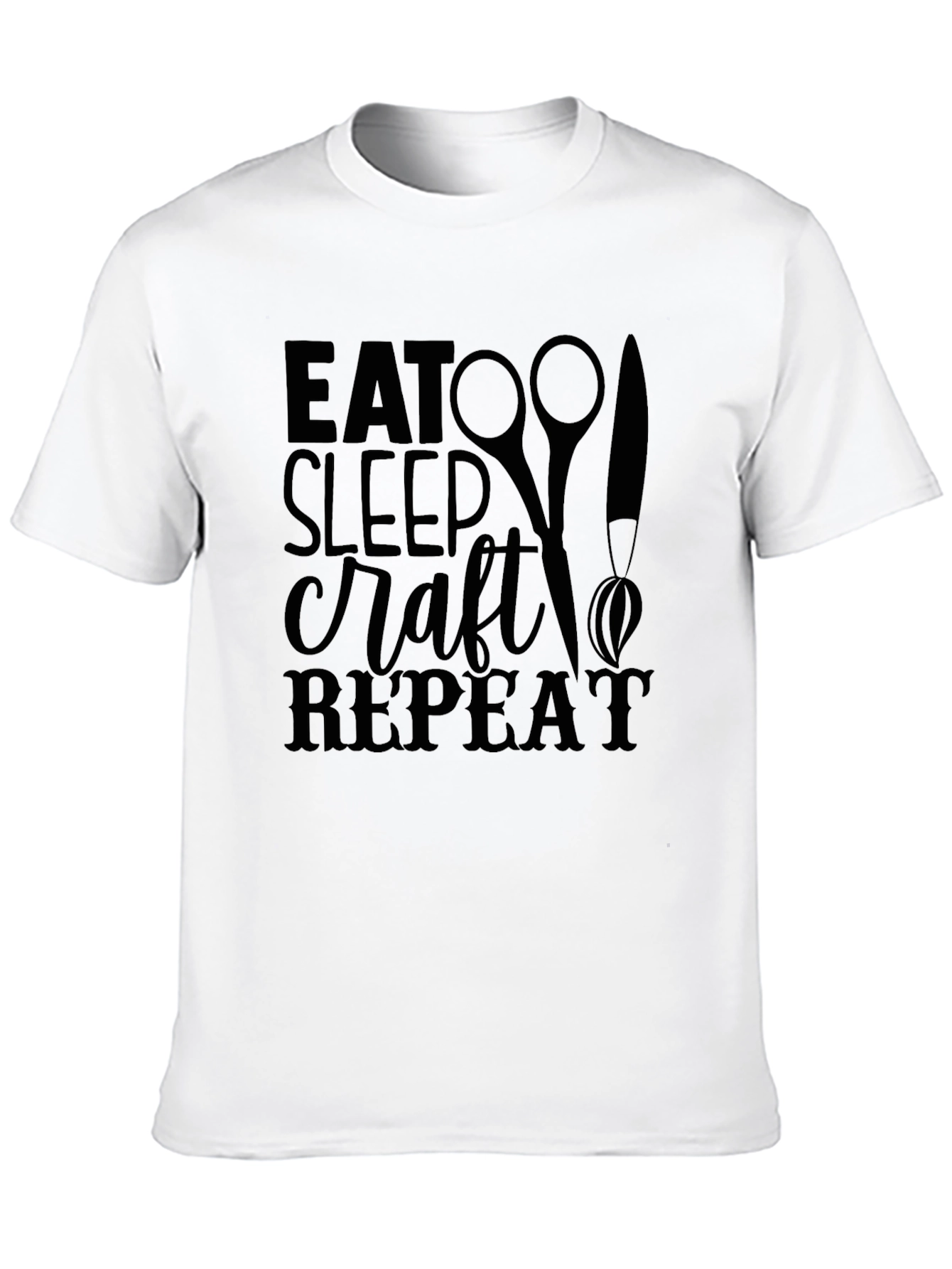 Eat Sleep Craft Repeat Black T-Shirt
