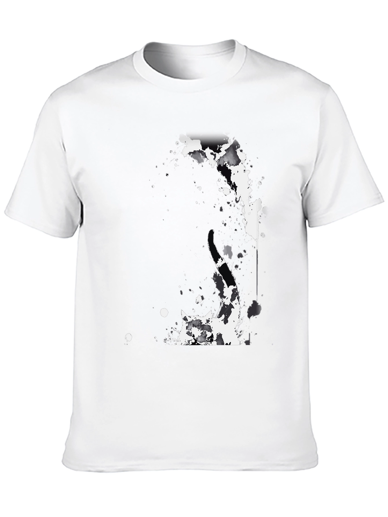 Abstract Splatter Graphic Black T-Shirt