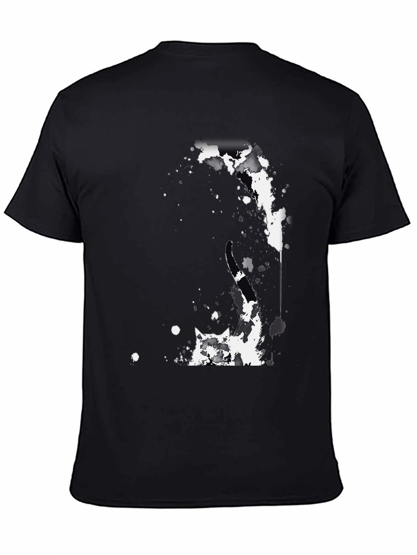 Abstract Splatter Graphic Black T-Shirt