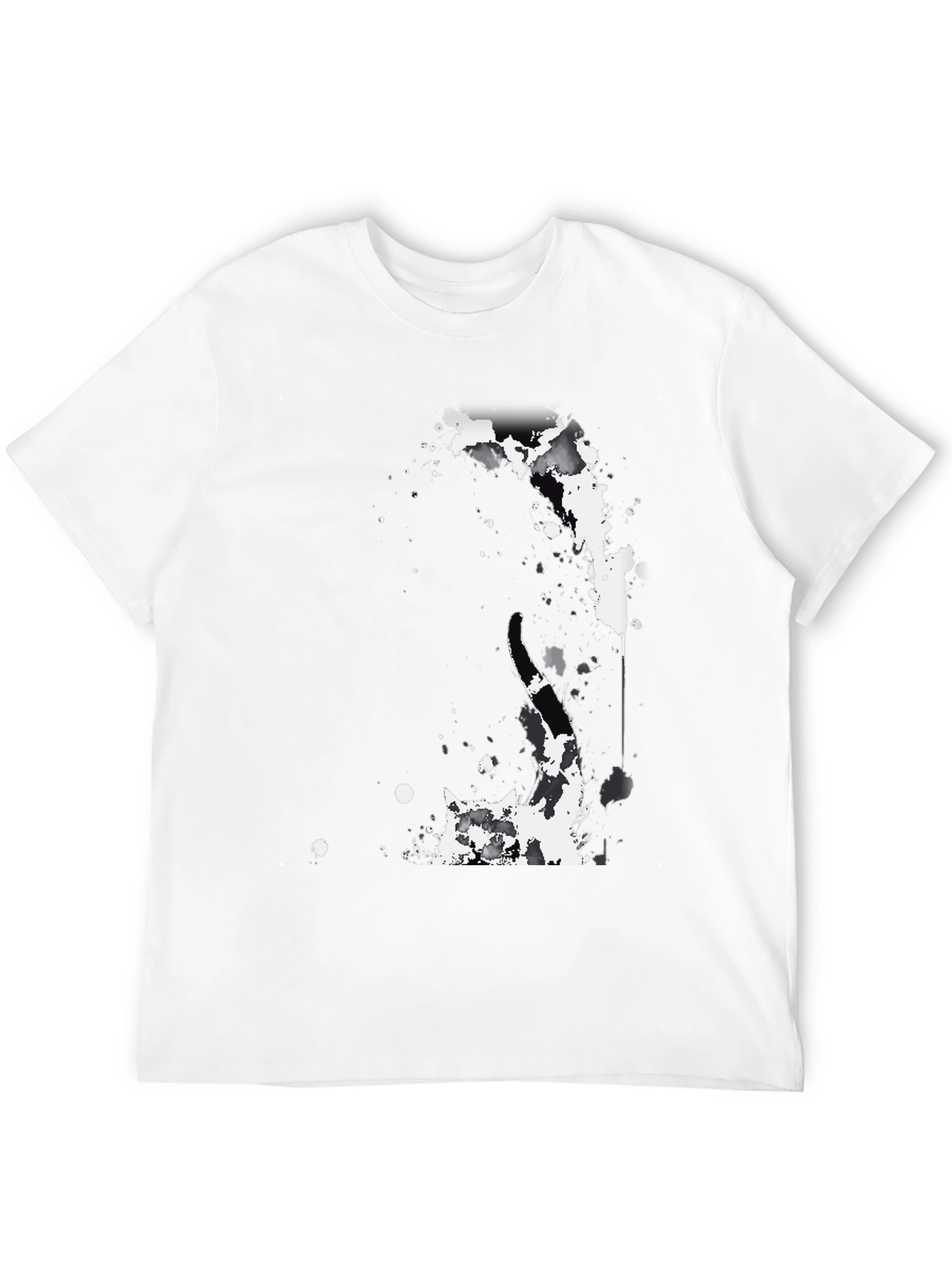 Abstract Splatter Graphic Black T-Shirt