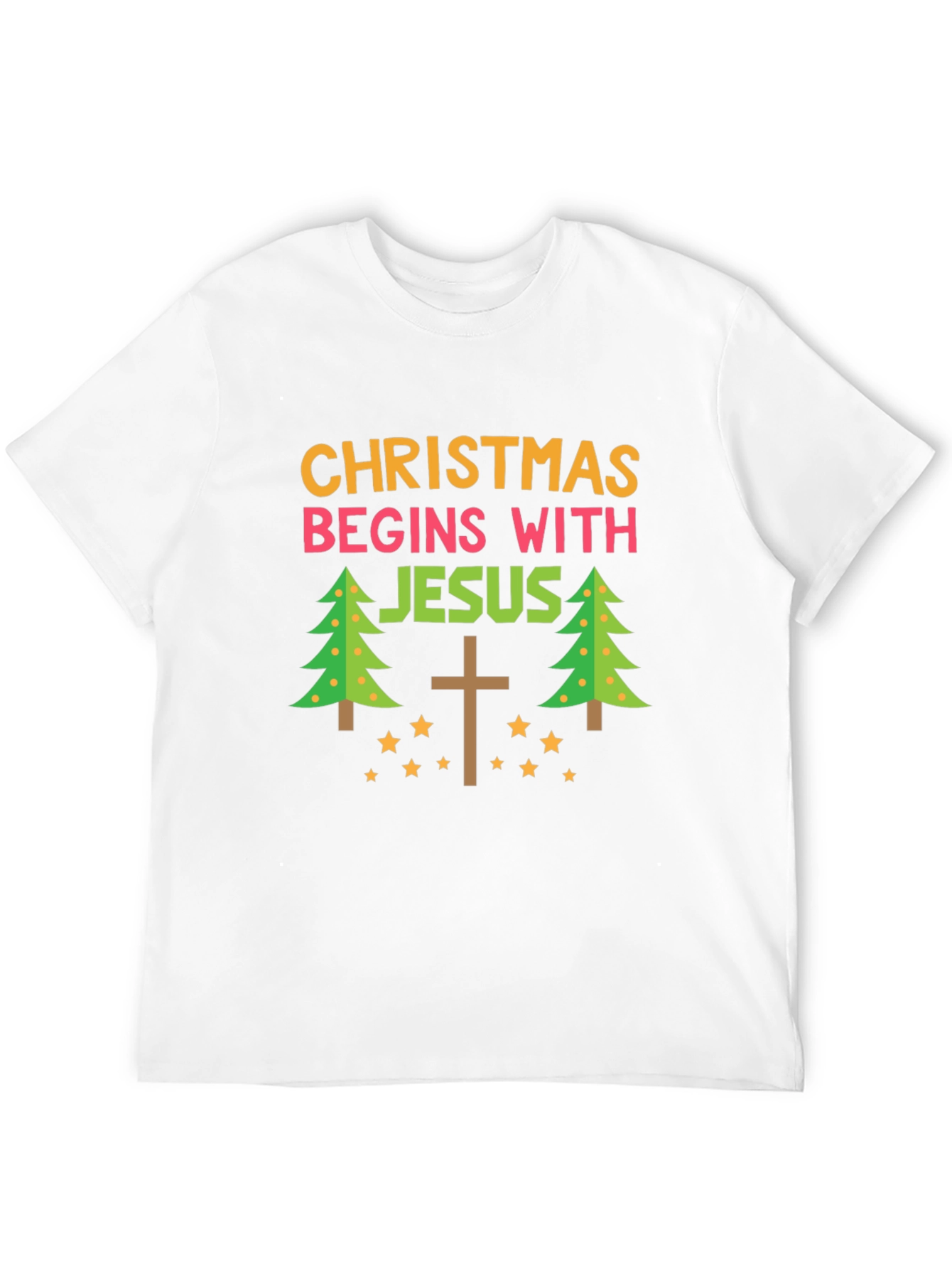 Christmas Begins With Jesus Black T-Shirt
