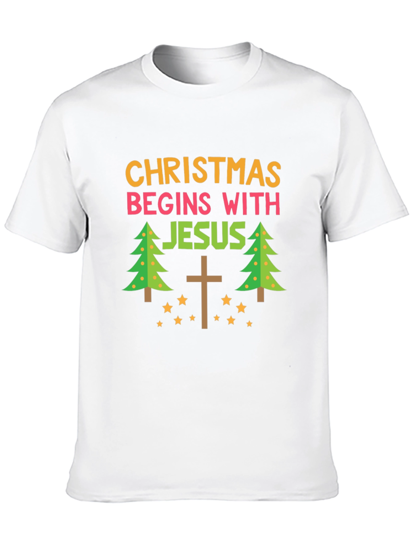 Christmas Begins With Jesus Black T-Shirt