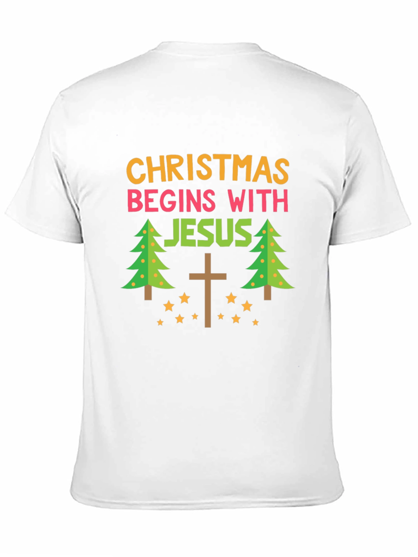 Christmas Begins With Jesus Black T-Shirt