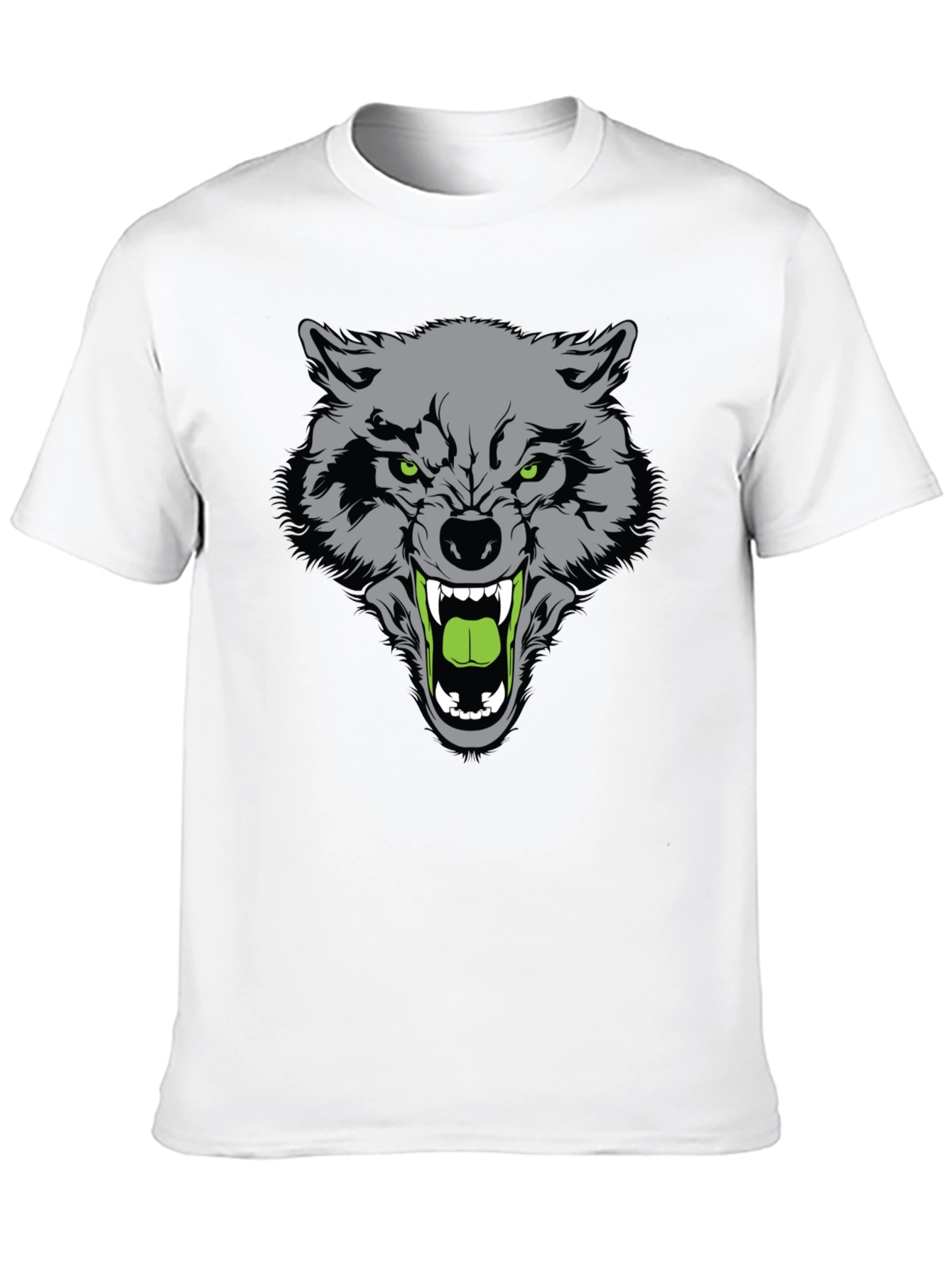 Mens Black Wolf Graphic T-Shirt