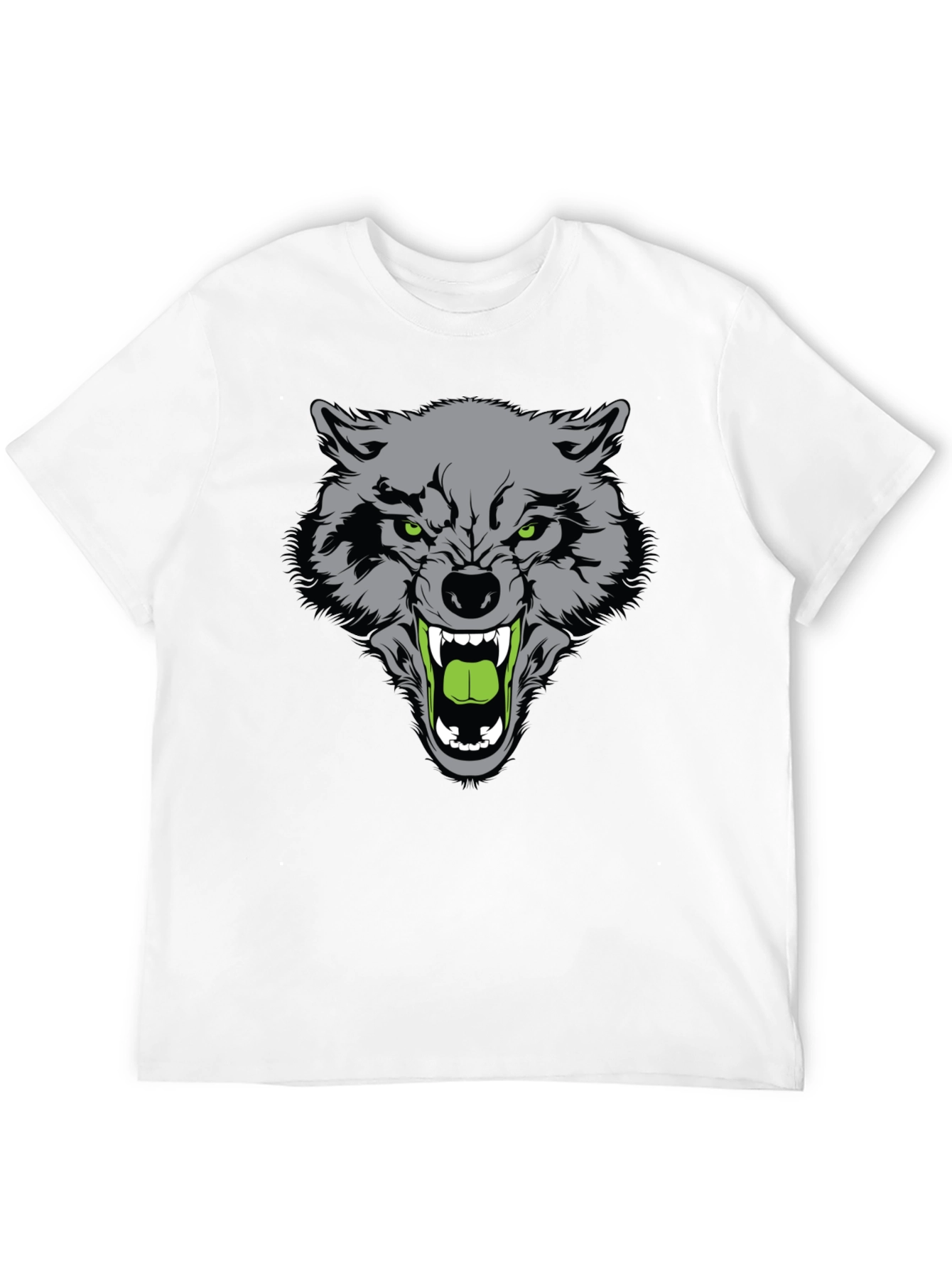Mens Black Wolf Graphic T-Shirt