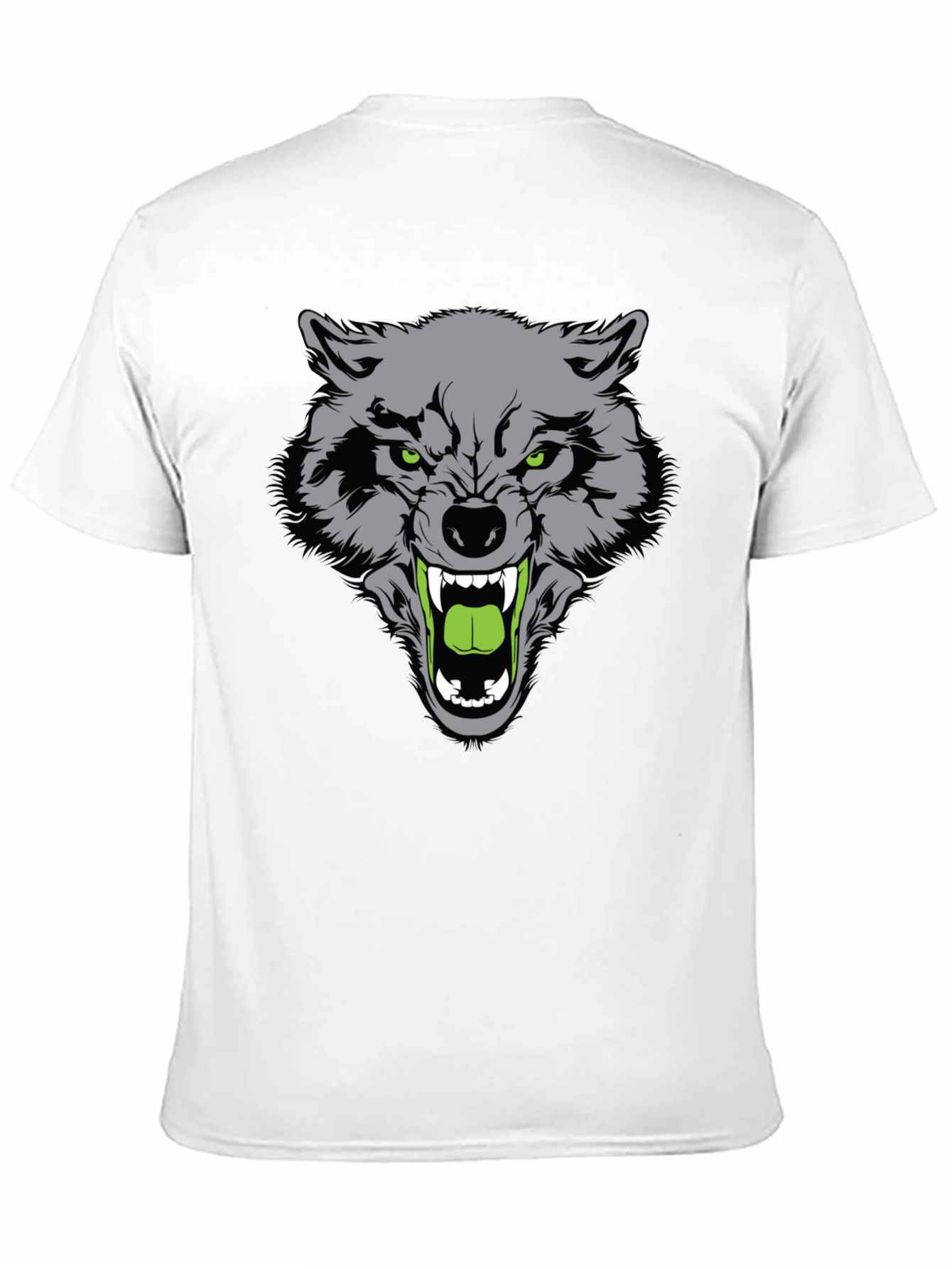 Mens Black Wolf Graphic T-Shirt