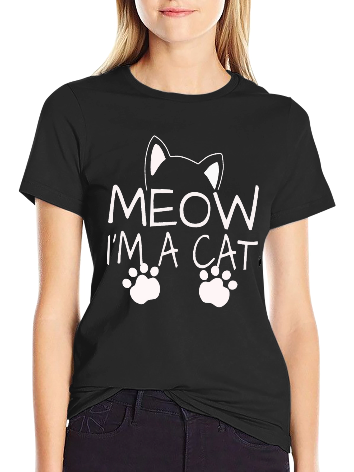 Meow Im a Cat Graphic Tee Shirt
