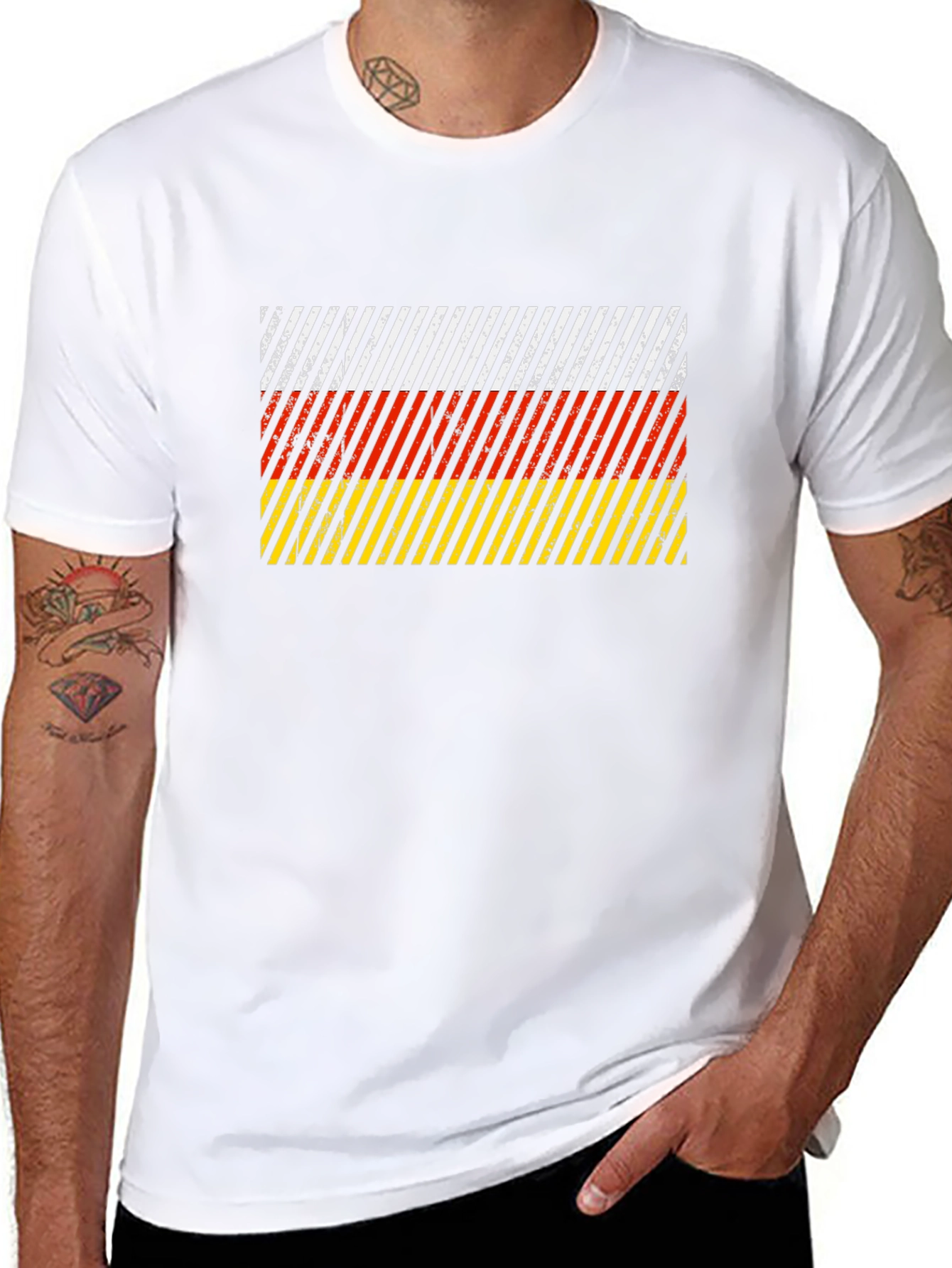 German Flag Inspired Striped T-Shirt