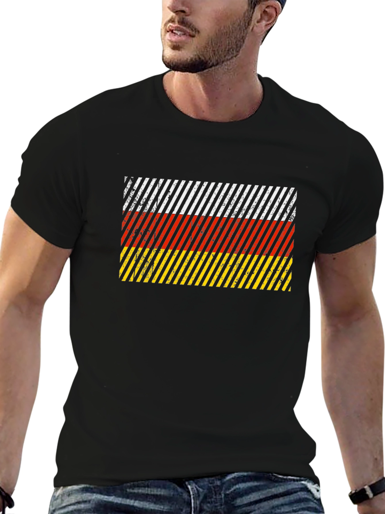 German Flag Inspired Striped T-Shirt