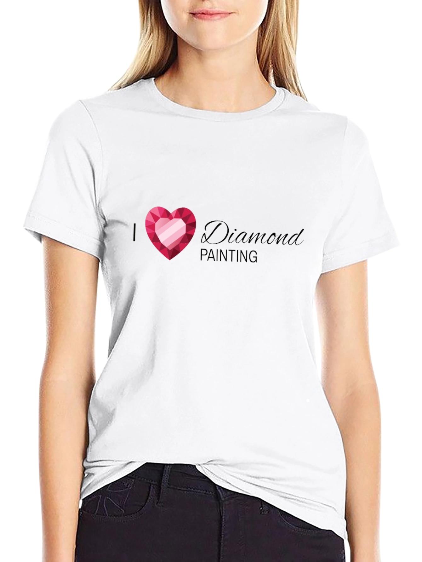 I Heart Diamond Painting T-Shirt - Black