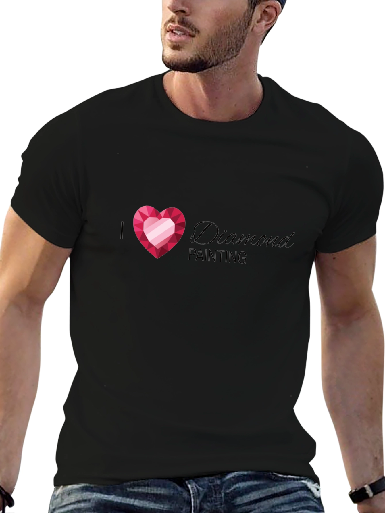 I Heart Diamond Painting T-Shirt - Black