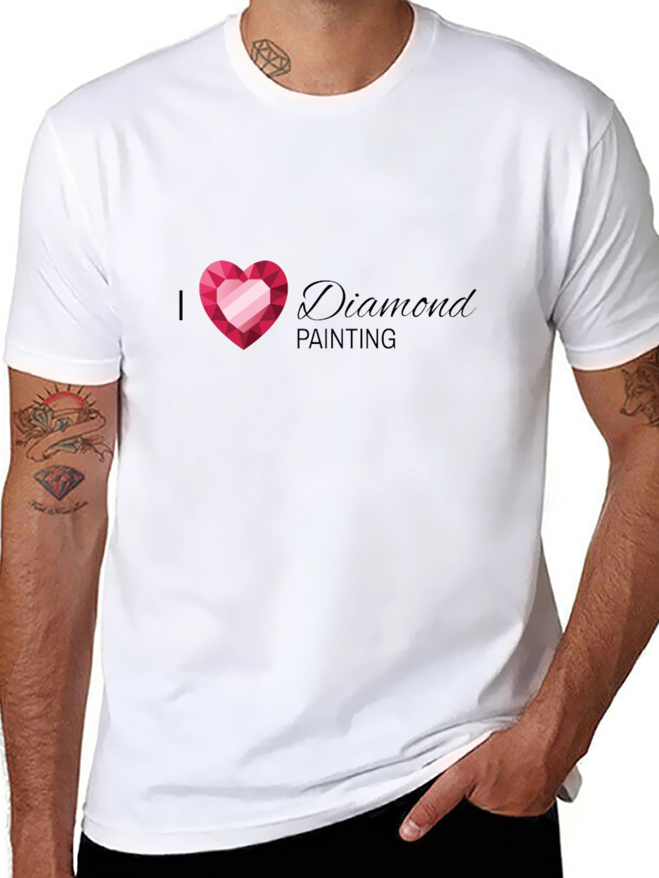 I Heart Diamond Painting T-Shirt - Black