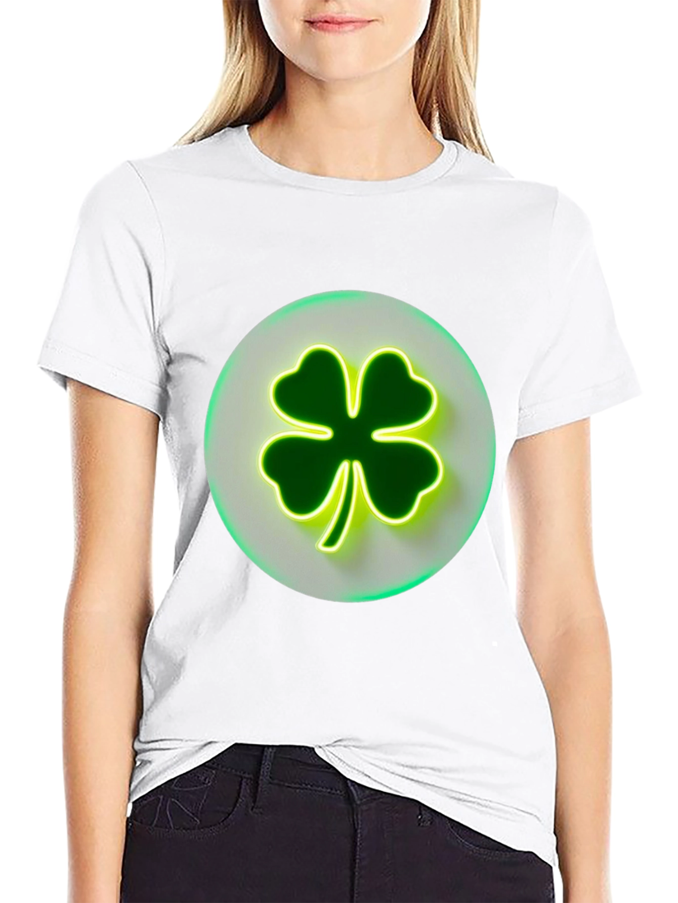 St. Patricks Day Clover Graphic Tee - Black