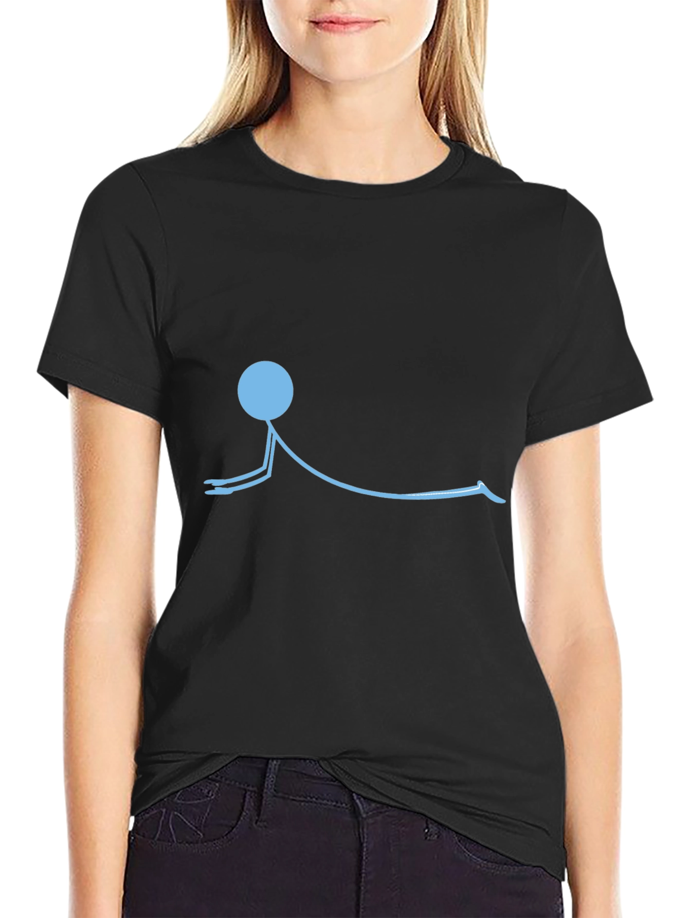 Yoga Stick Figure T-Shirt - Relaxed Fit Cotton Tee