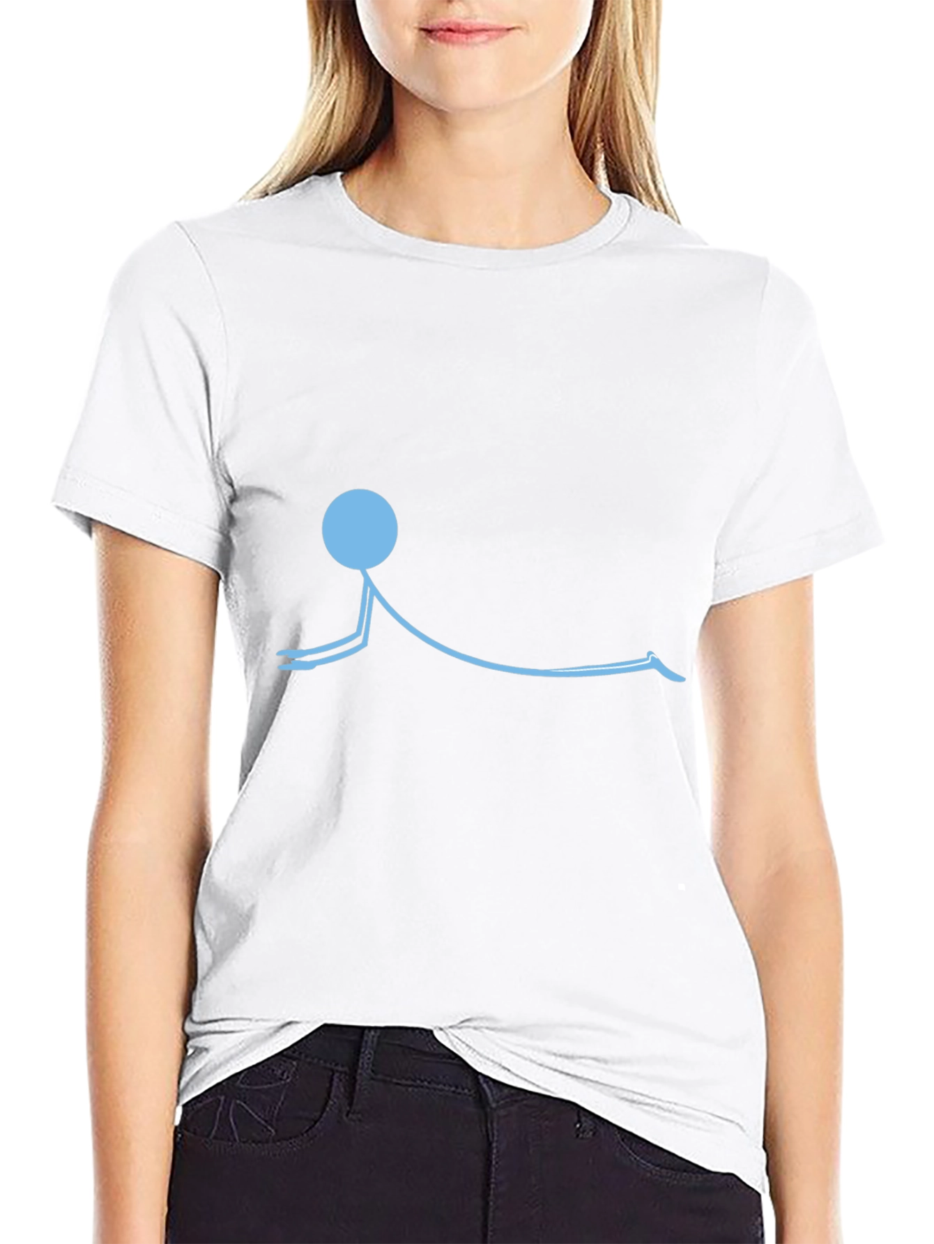 Yoga Stick Figure T-Shirt - Relaxed Fit Cotton Tee