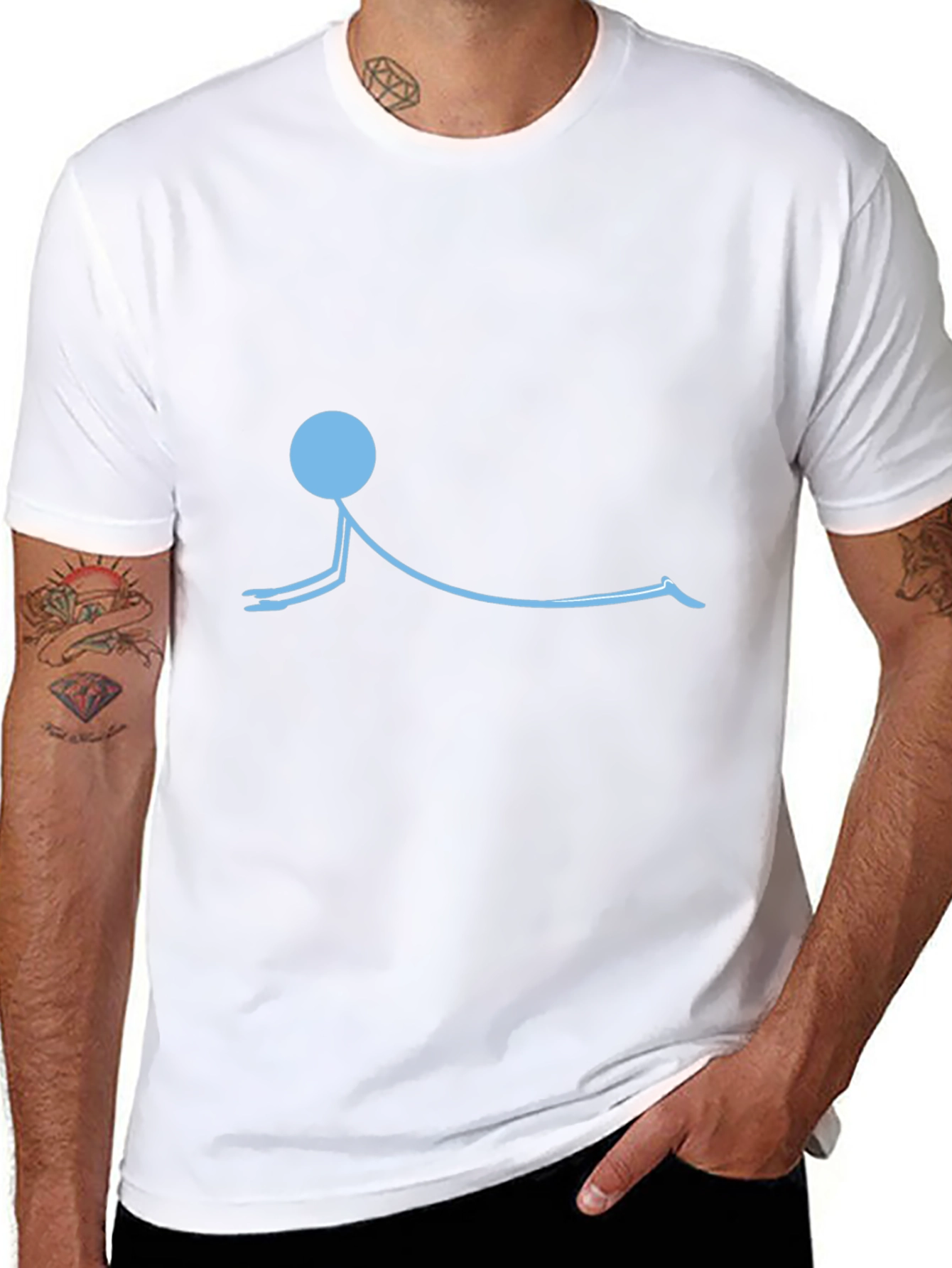 Yoga Stick Figure T-Shirt - Relaxed Fit Cotton Tee