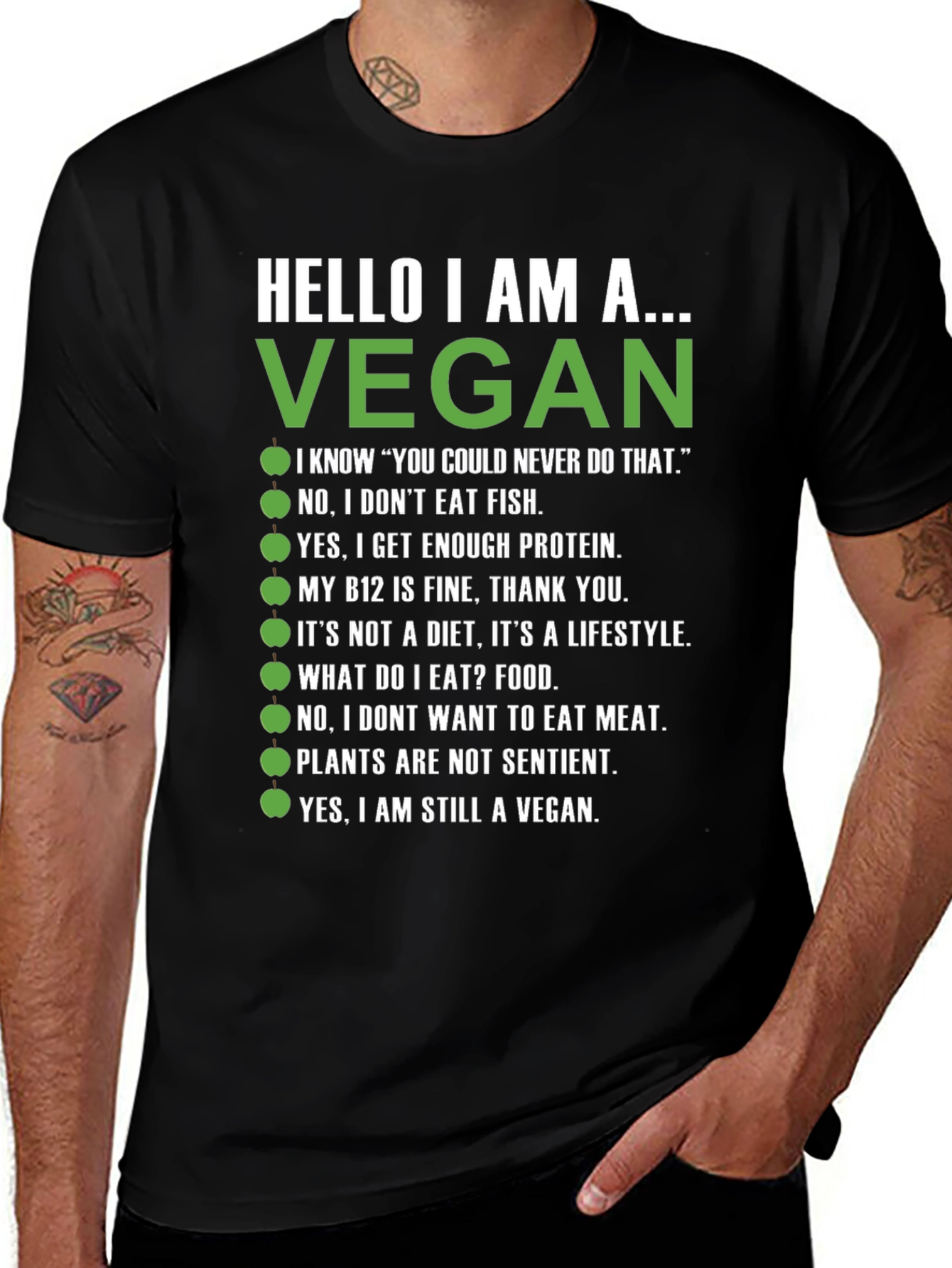 Vegan T-Shirt - Hello I Am A Vegan