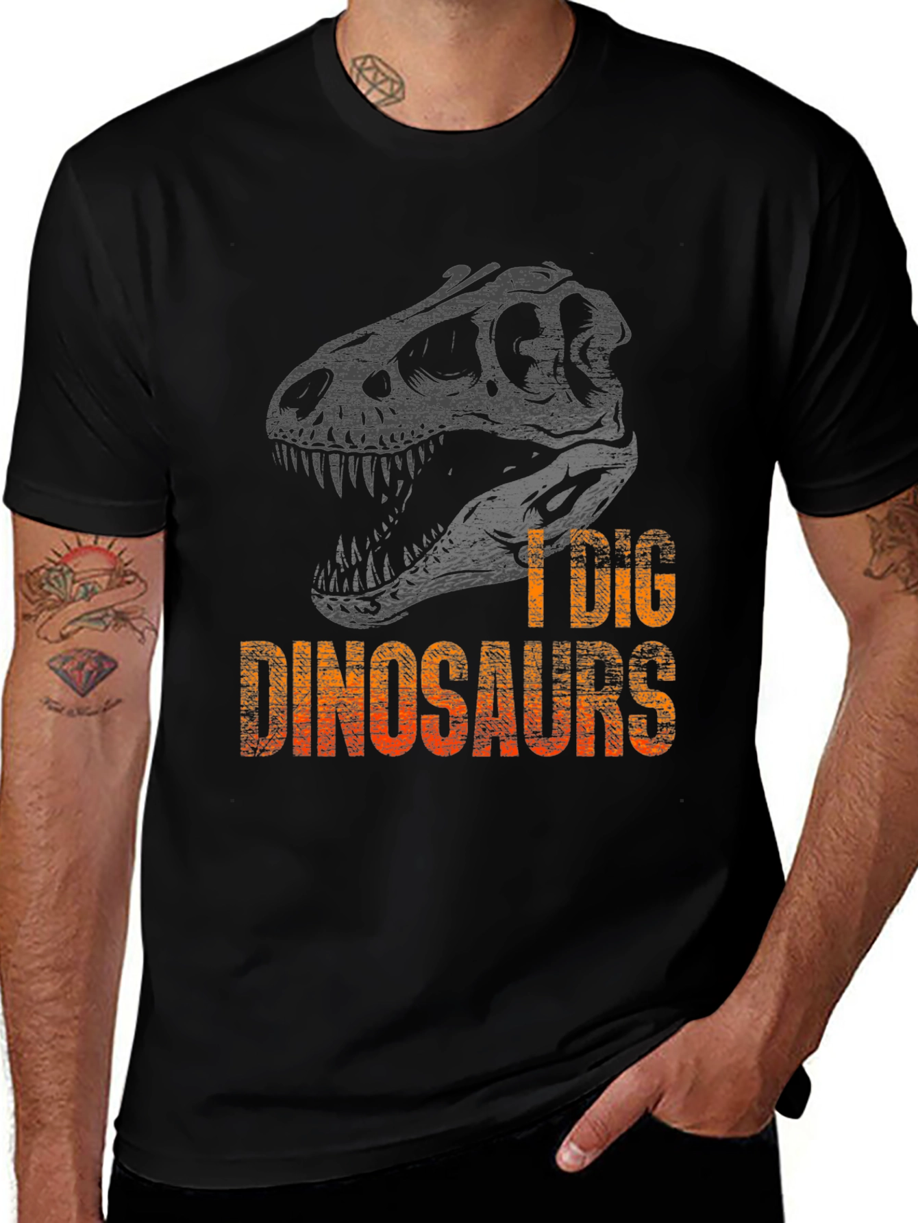I Dig Dinosaurs Graphic Tee - Mens Black T-Shirt