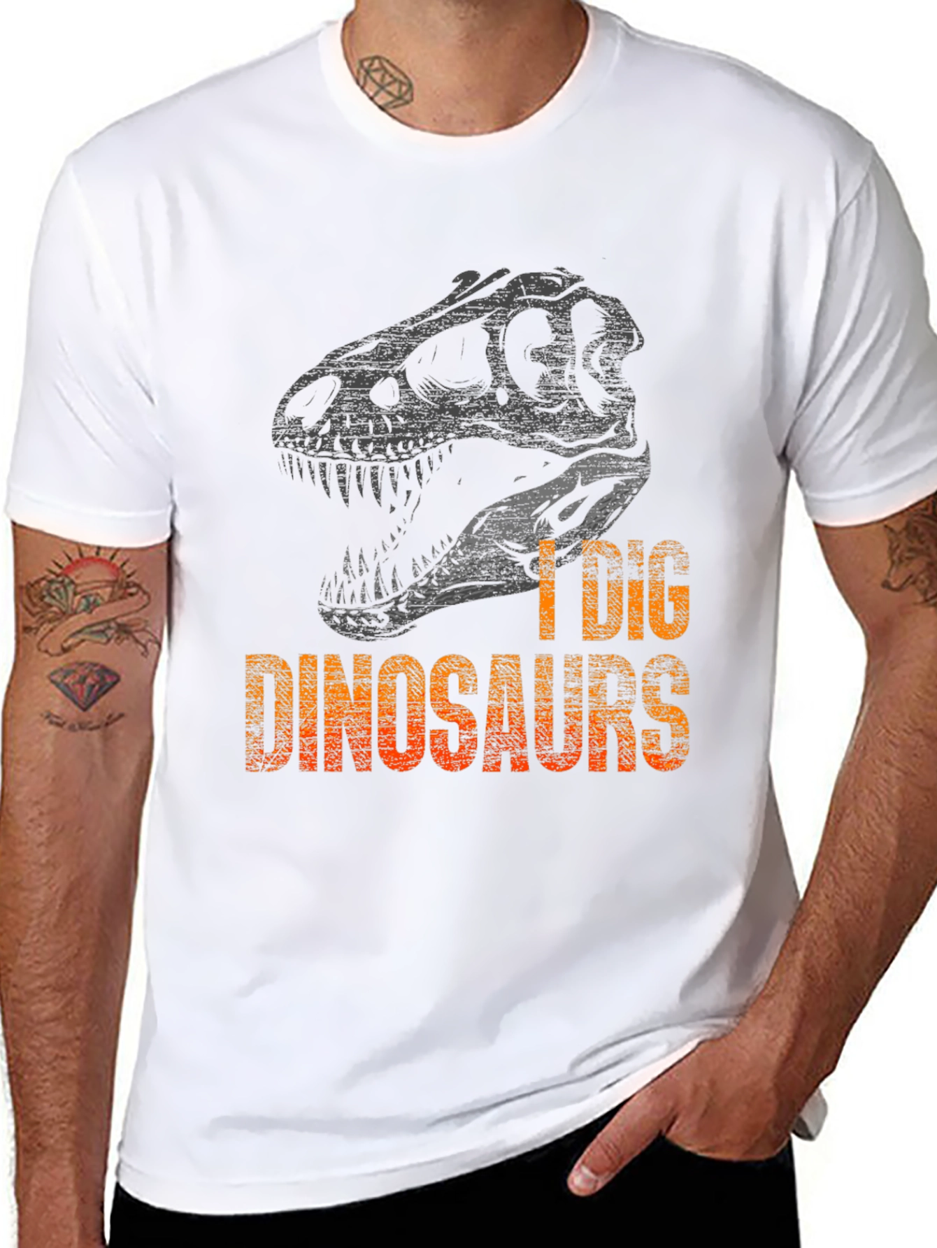 I Dig Dinosaurs Graphic Tee - Mens Black T-Shirt