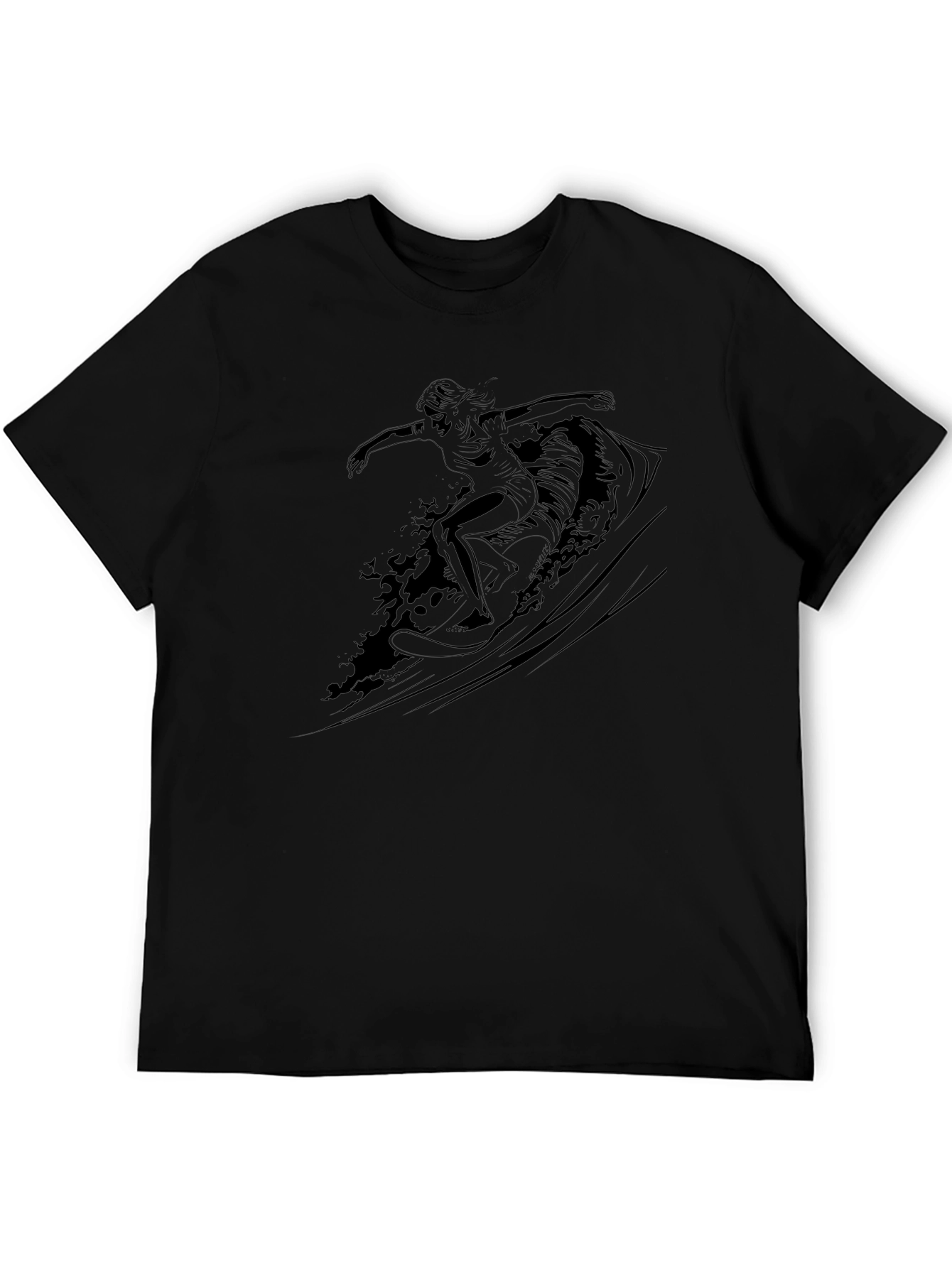 Surfer Graphic Tee - Black Cotton Blend