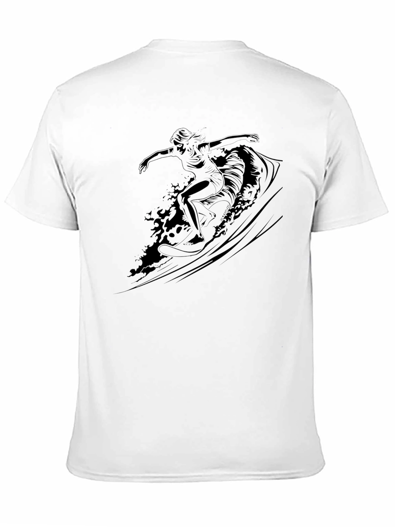 Surfer Graphic Tee - Black Cotton Blend