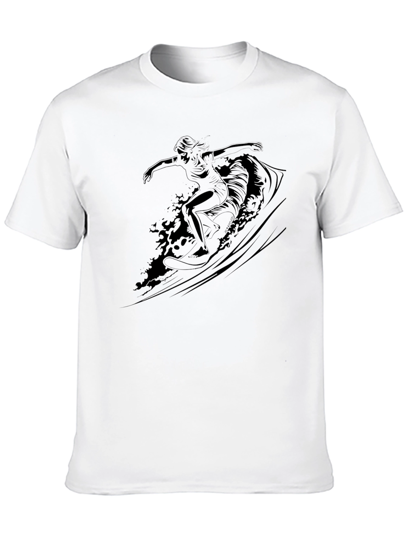 Surfer Graphic Tee - Black Cotton Blend