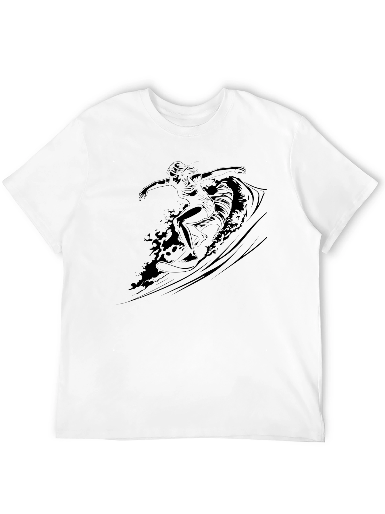 Surfer Graphic Tee - Black Cotton Blend