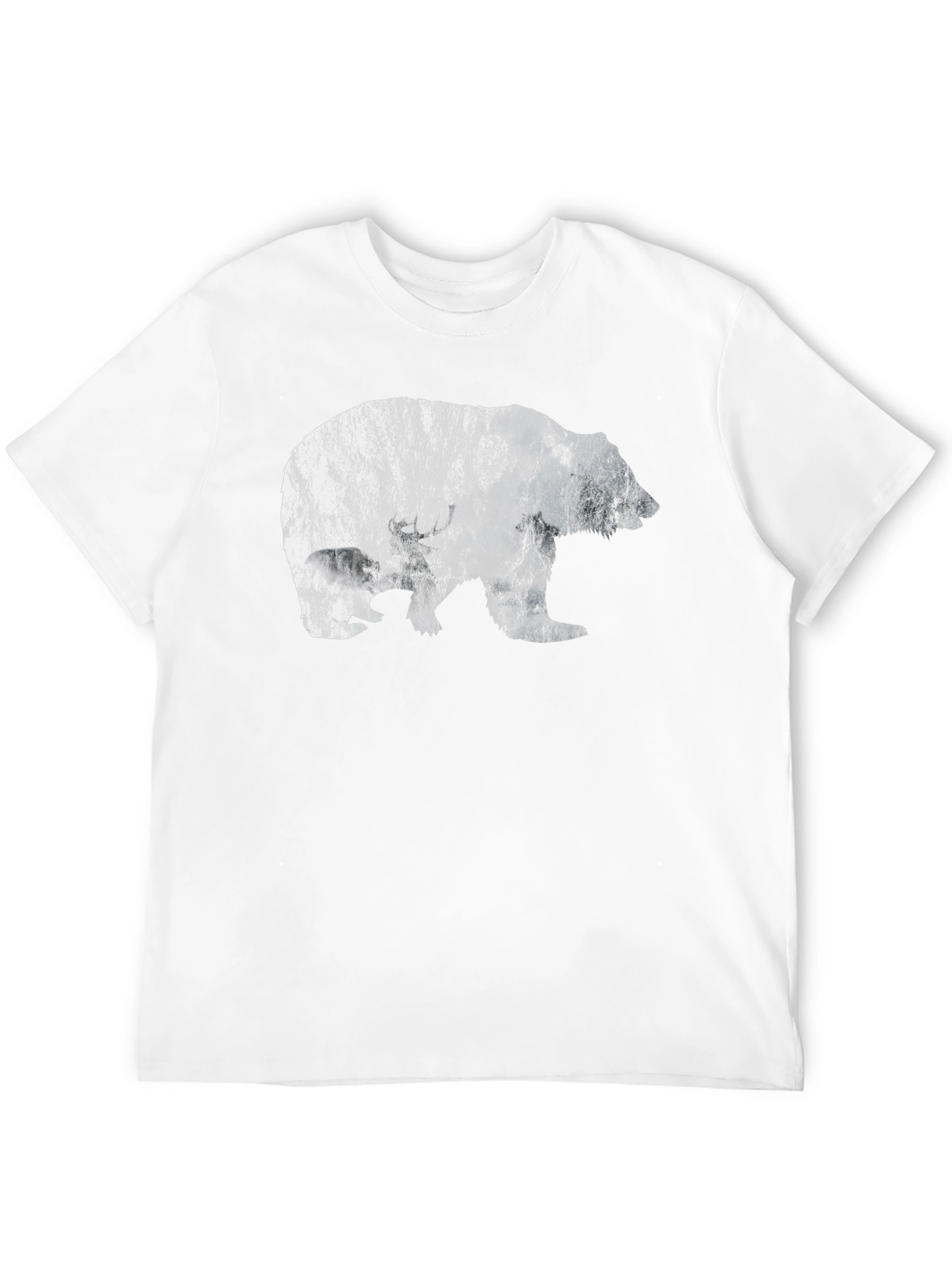 Bear Graphic Print Tee - Black