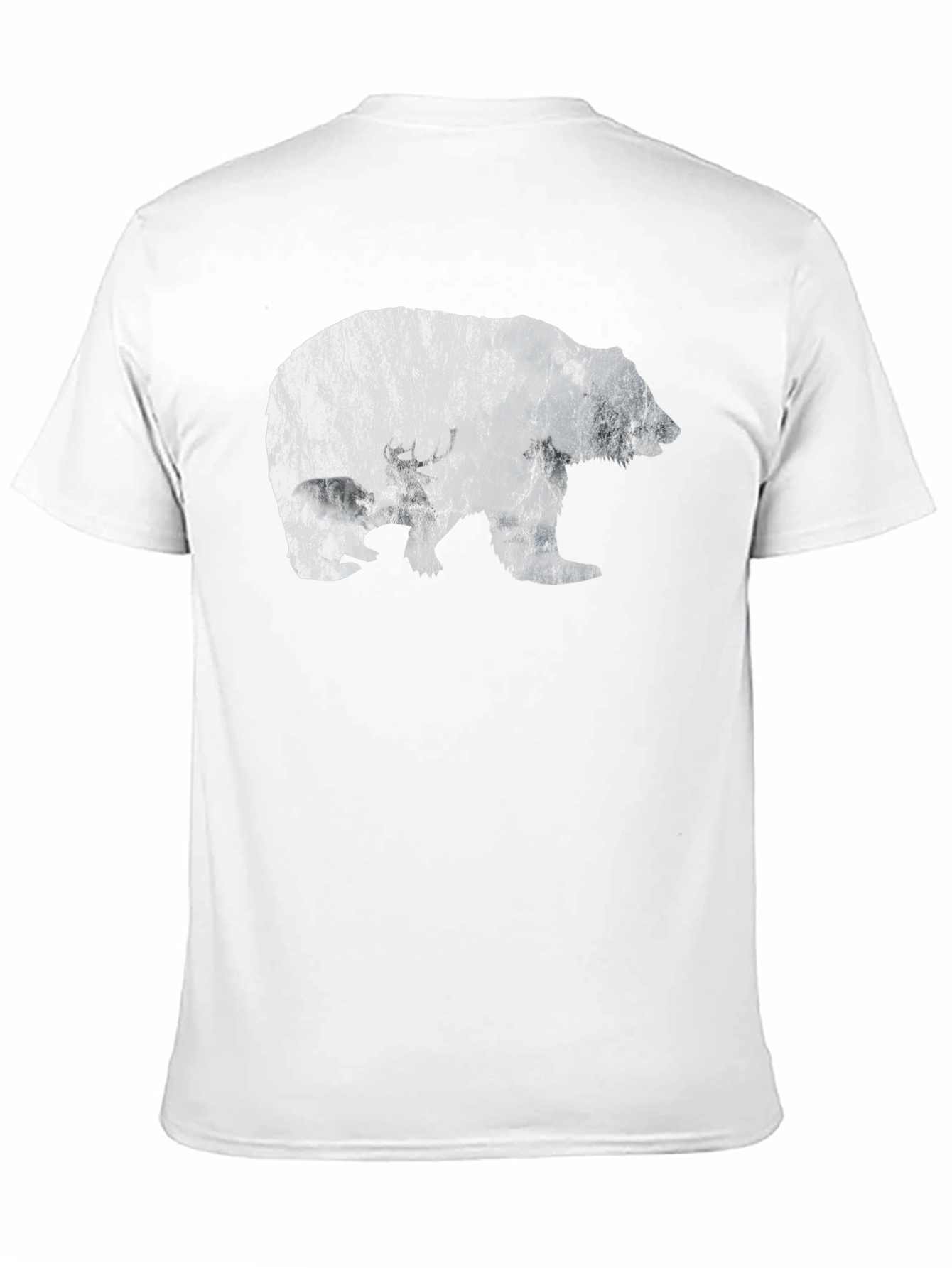 Bear Graphic Print Tee - Black