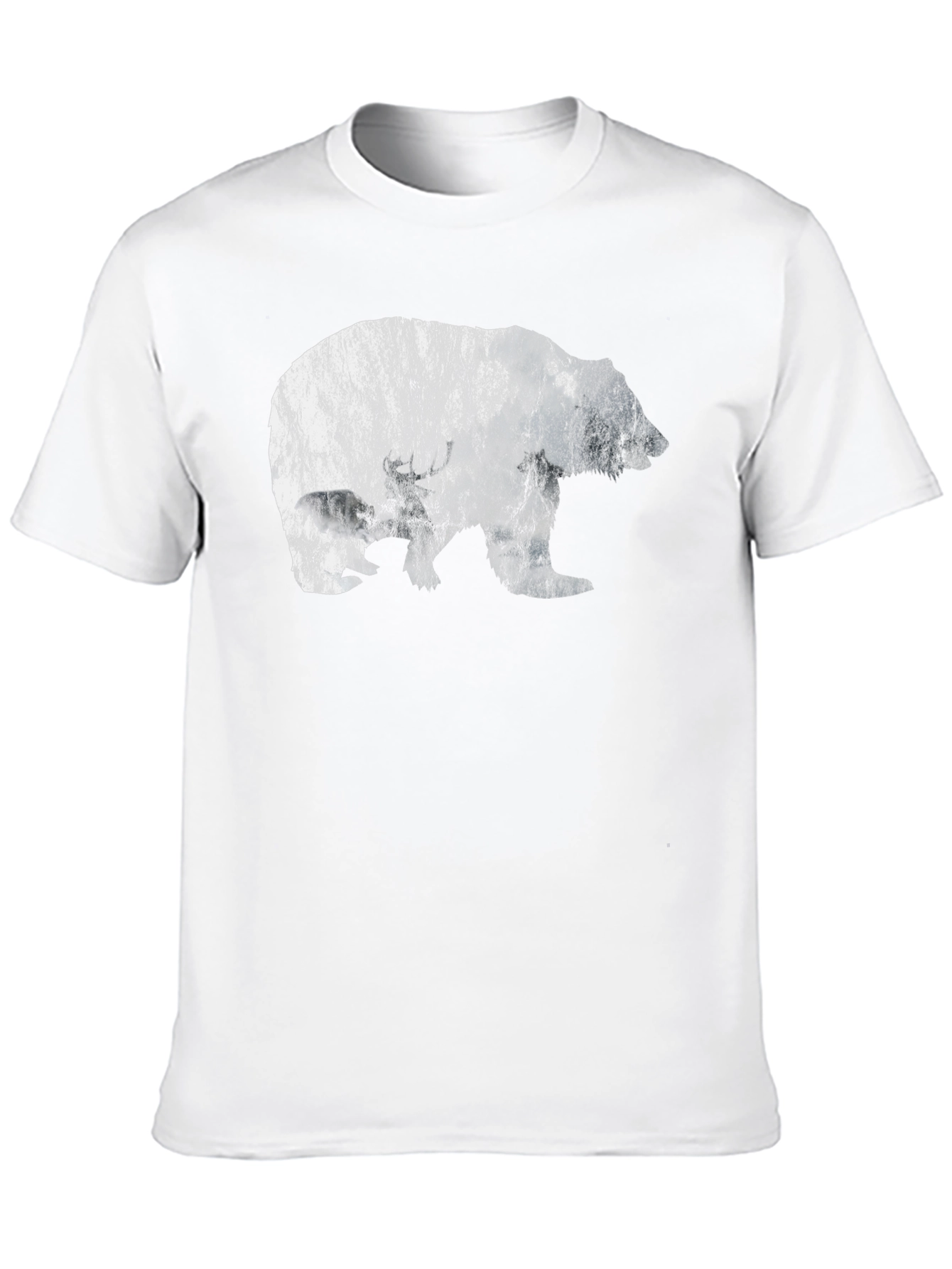 Bear Graphic Print Tee - Black