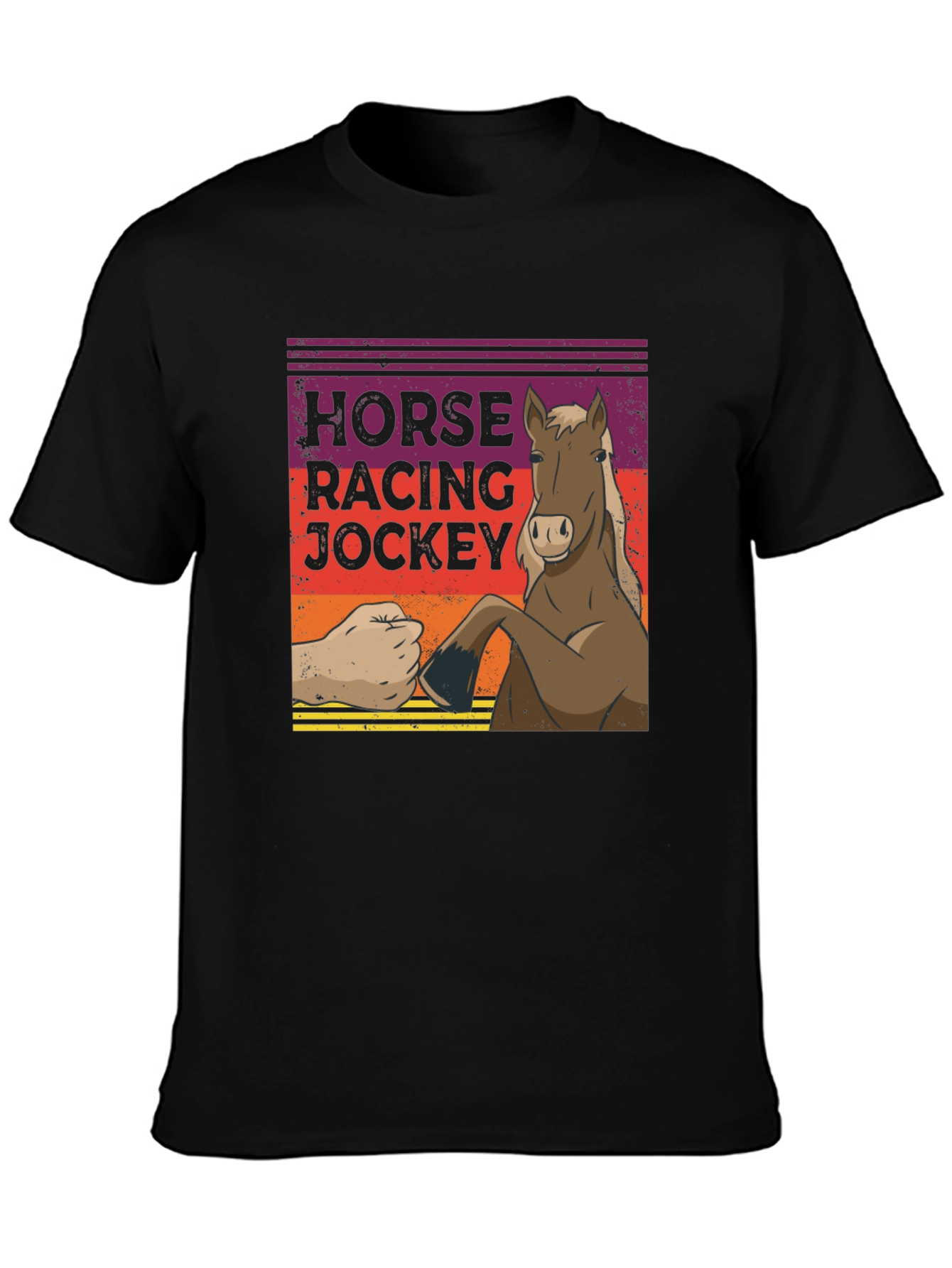 Horse Racing Jockey Fist Bump Graphic Tee
